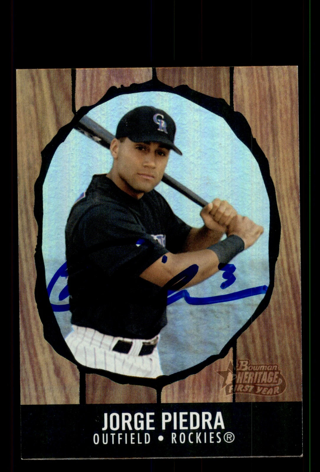 Signed Baseball Card Auto Jorge Piedra 2003 Bowman Heritage #205 Rainbow