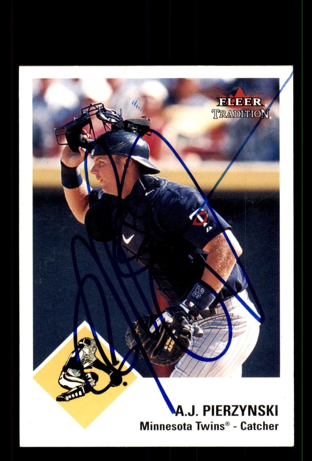 Signed Baseball Card Auto A.J. Pierzynski 2003 Fleer Tradition #197 Twins