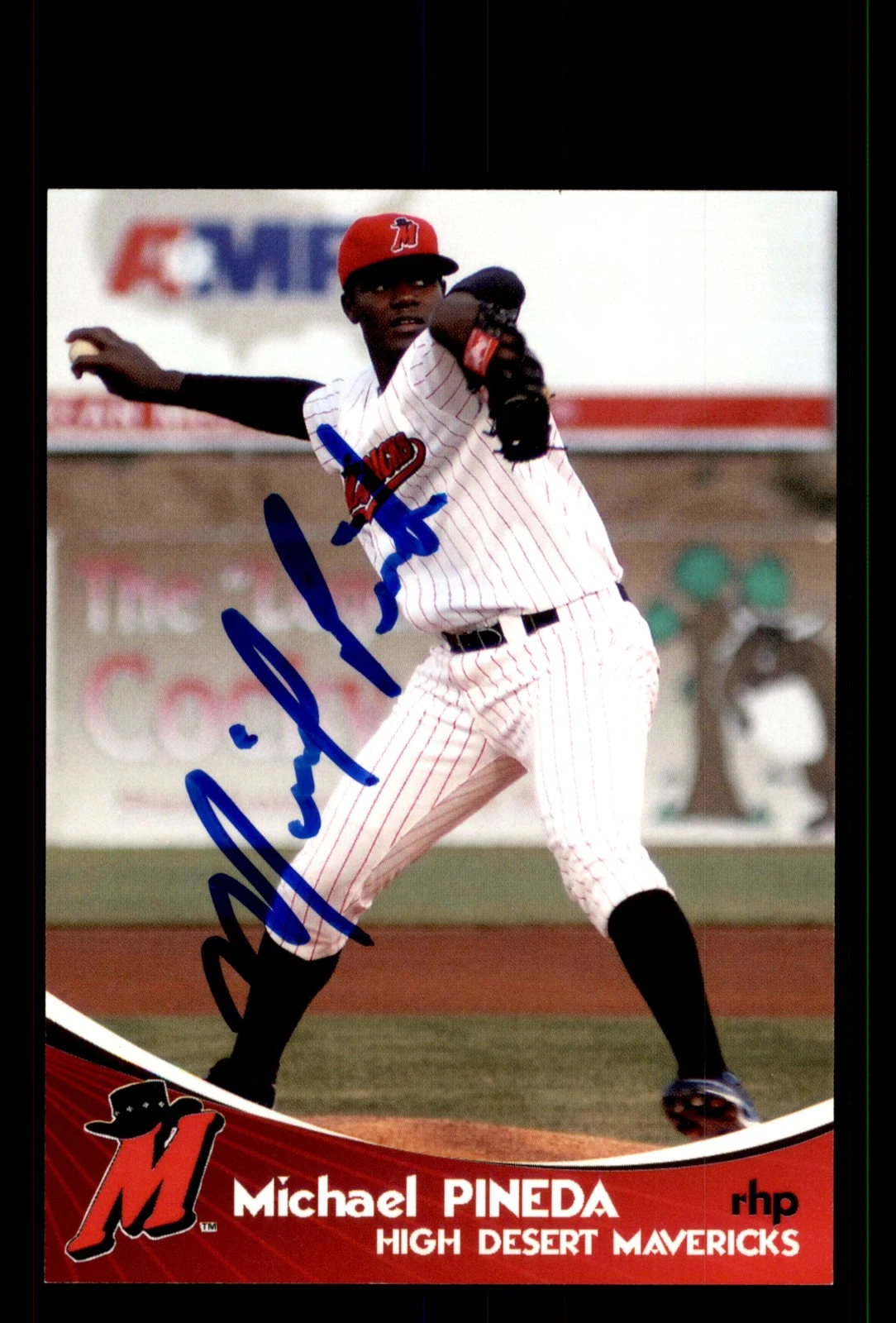 Signed Baseball Card Auto Michael Pineda 2009 High Desert Mavericks