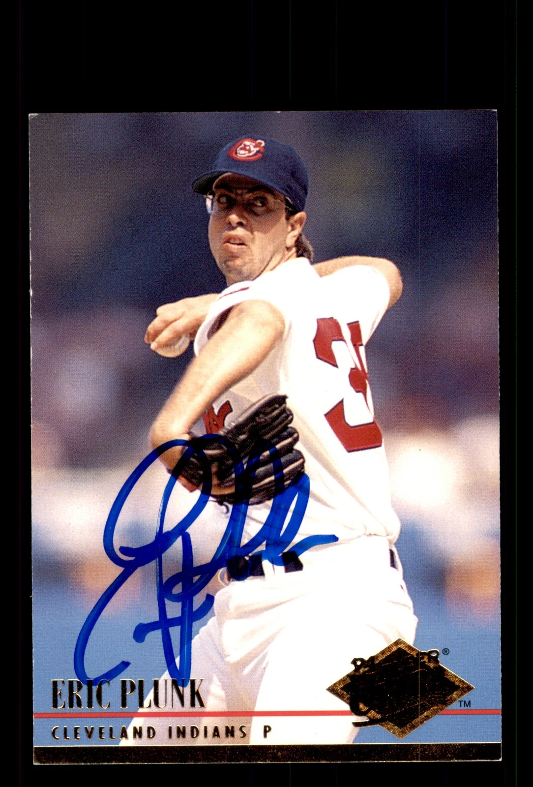 Signed Baseball Card Auto Eric Plunk 1994 Ultra #47 Cleveland Indians