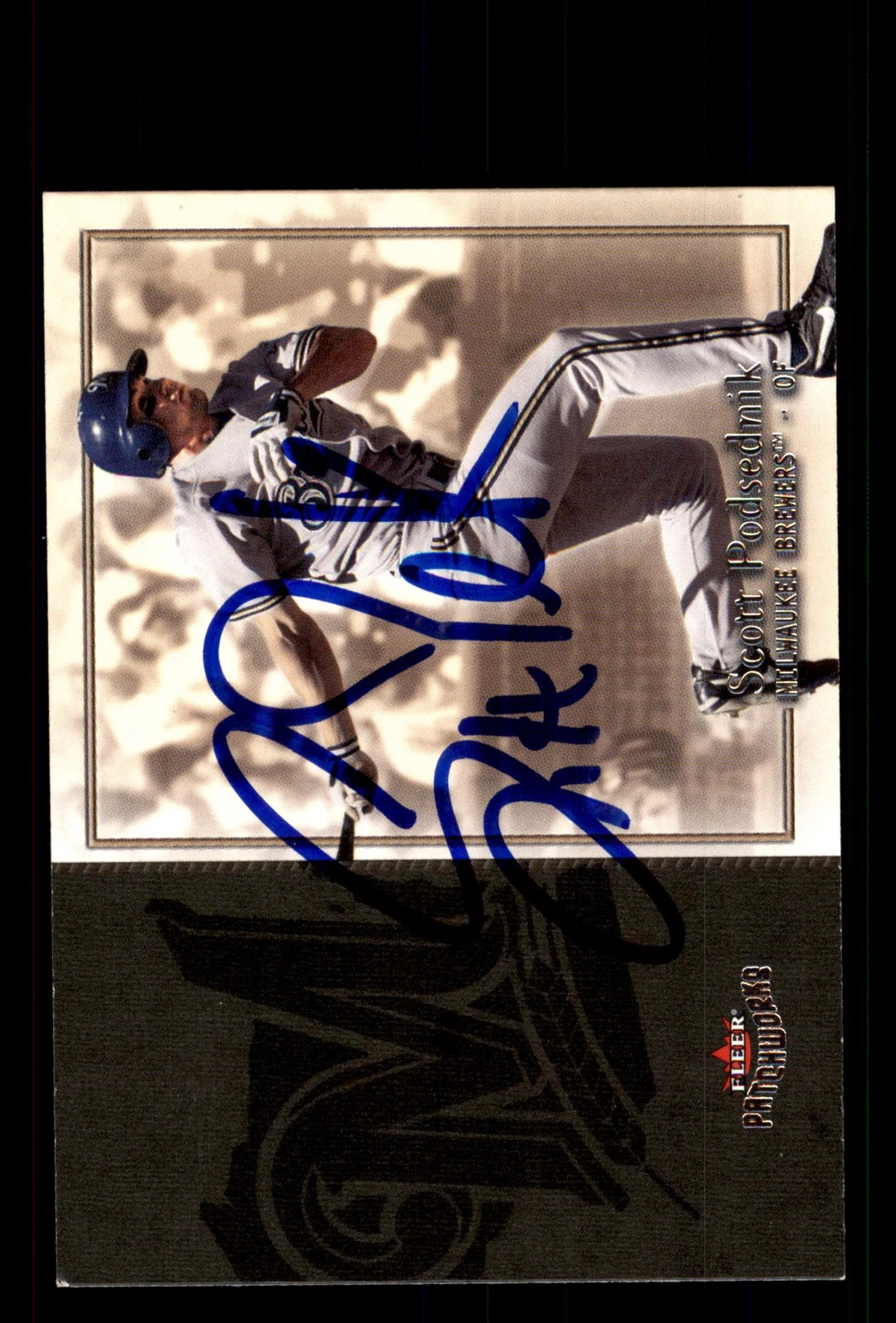 Signed Baseball Card Auto Scott Podsednik 2004 Fleer Patchworks #72 Brewers