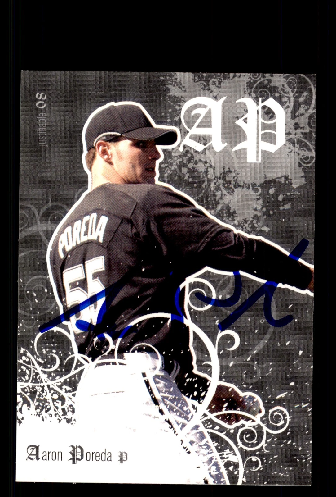 Signed Baseball Card Auto Aaron Poreda 2008 Justifiable #JF-40 Chicago White Sox