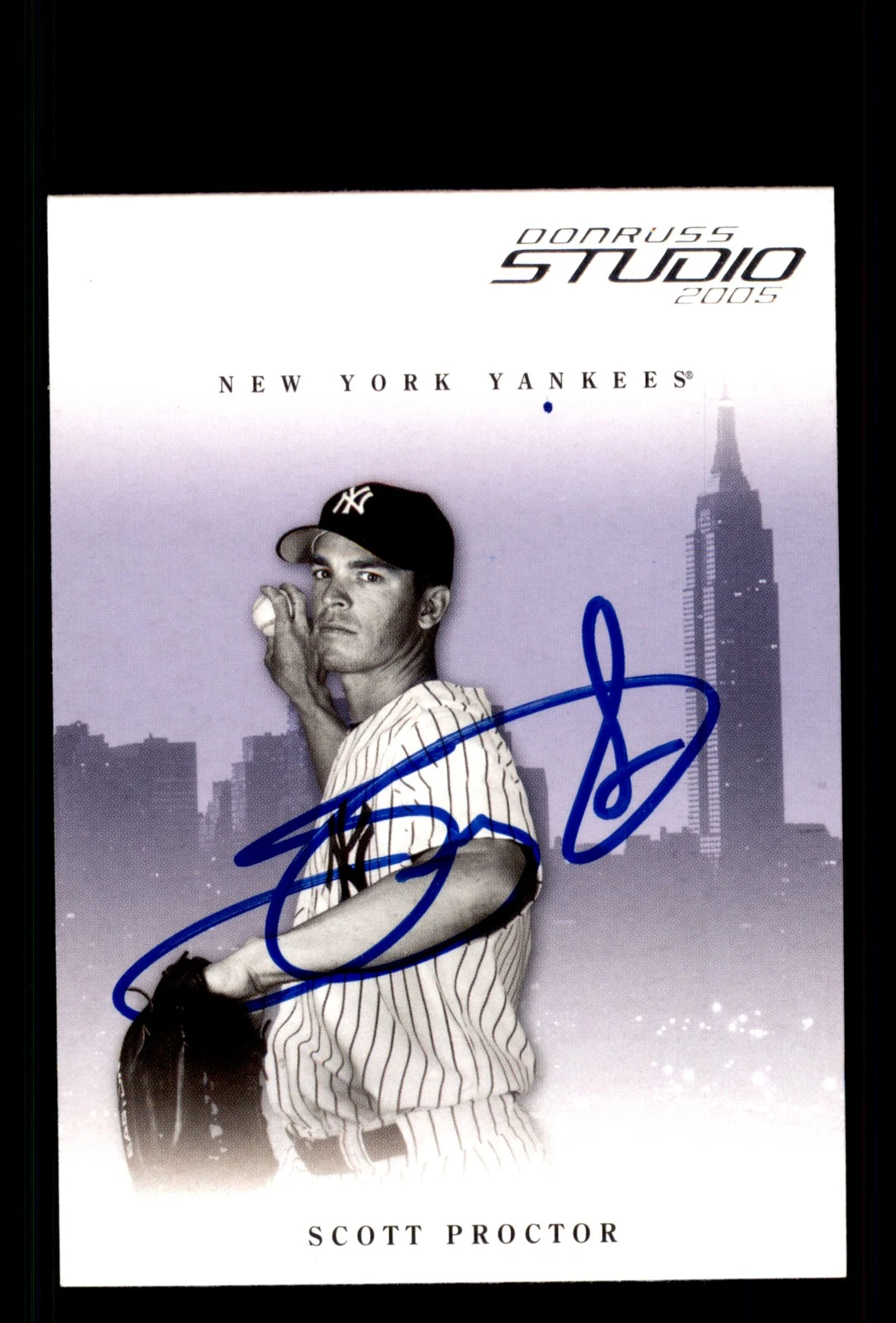 Signed Baseball Card Auto Scott Proctor 2005 Donruss Studio #198 Yankees