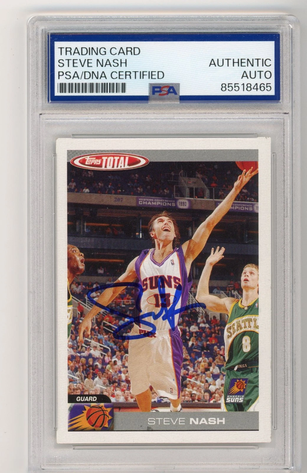 Signed Basketball Card Auto Steve Nash 2004-05 Topps Total #21 Suns PSA/DNA