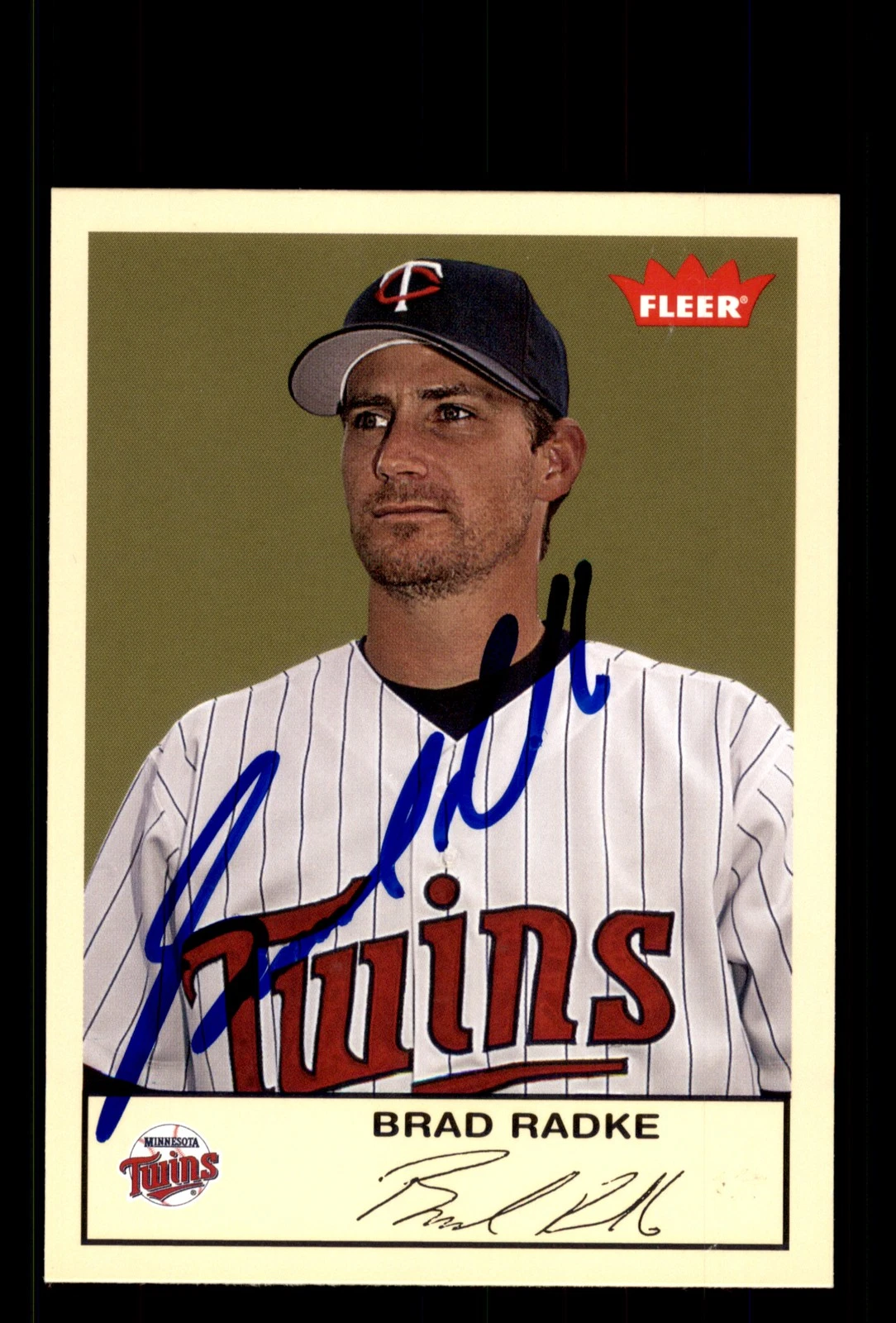 Signed Baseball Card Auto Brad Radke 2005 Fleer Tradition #219 Minnesota Twins