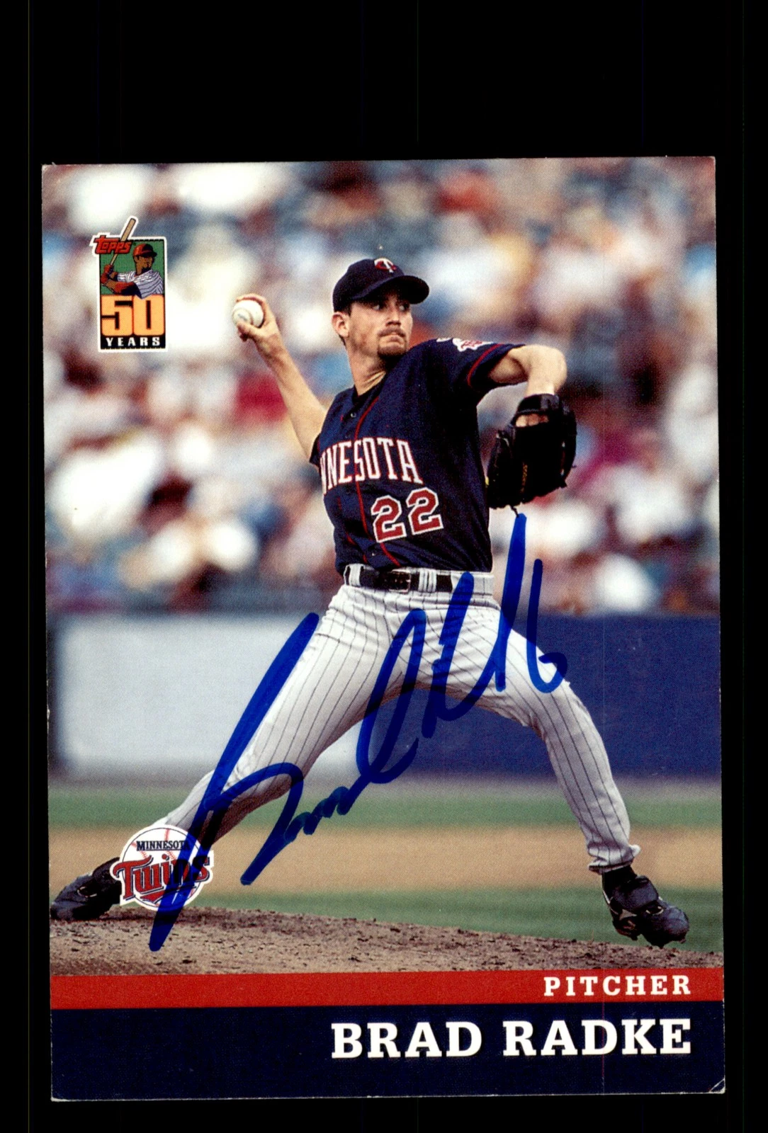 Signed Baseball Card Auto Brad Radke 2001 Topps Post Cereal #14 Minnesota Twins