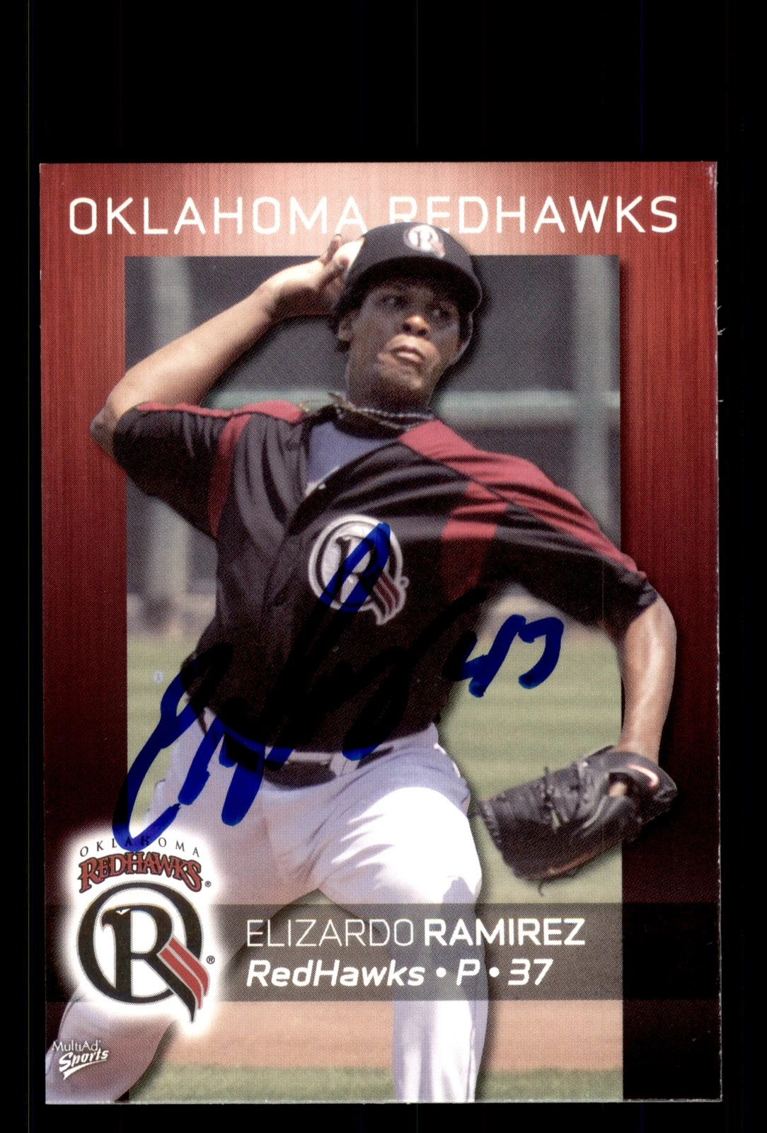 Signed Baseball Card Auto Elizardo Ramirez 2008 MultiAd Oklahoma City RedHawks