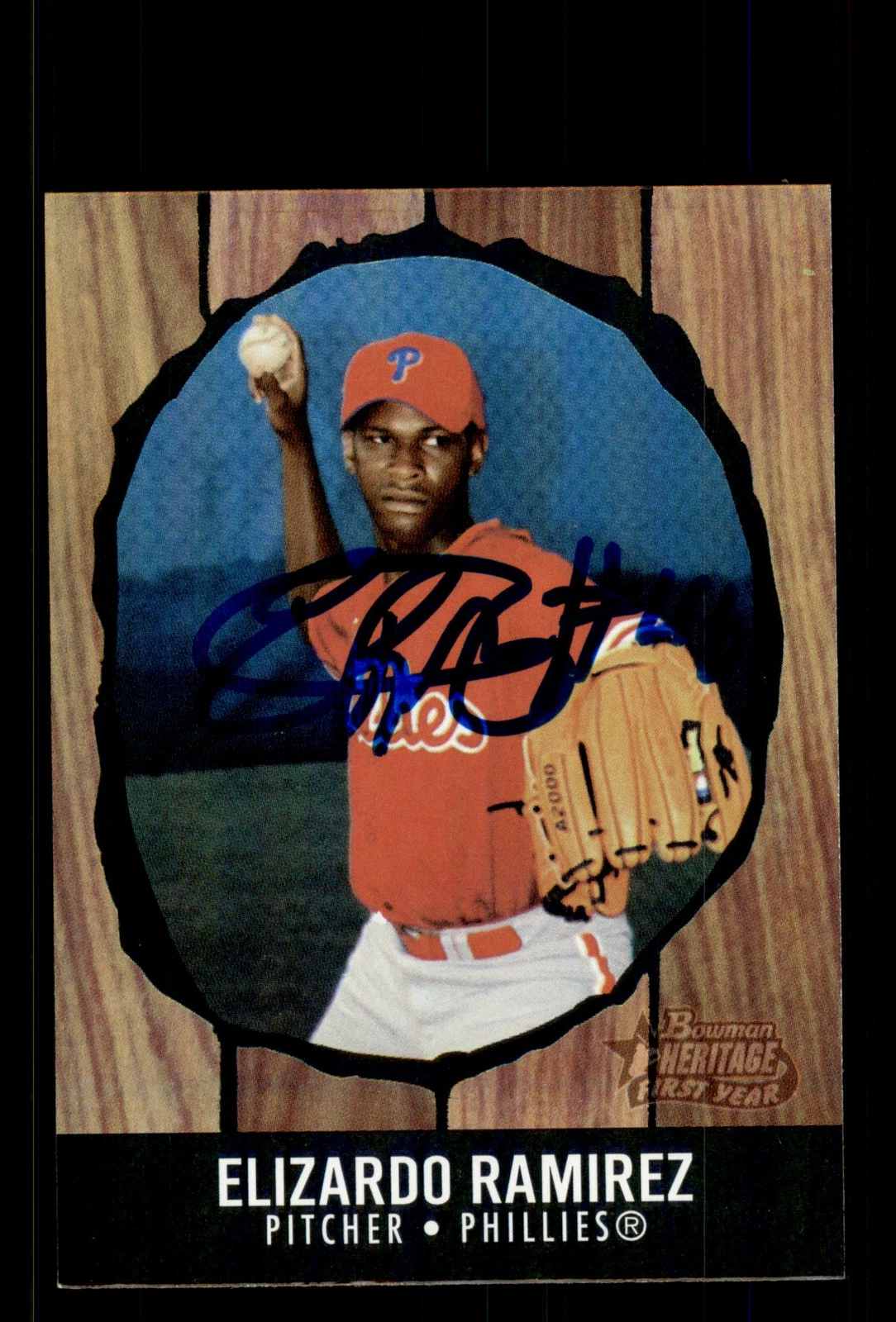 Signed Baseball Card Auto Elizardo Ramirez 2003 Bowman Heritage #190 Rainbow