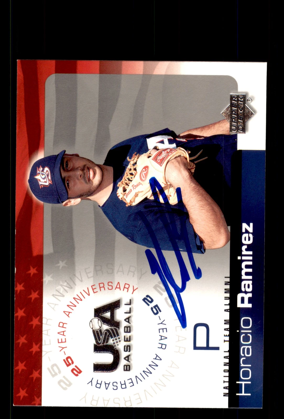 Signed Baseball Card Auto Horacio Ramirez 2004 Upper Deck USA #USA-147