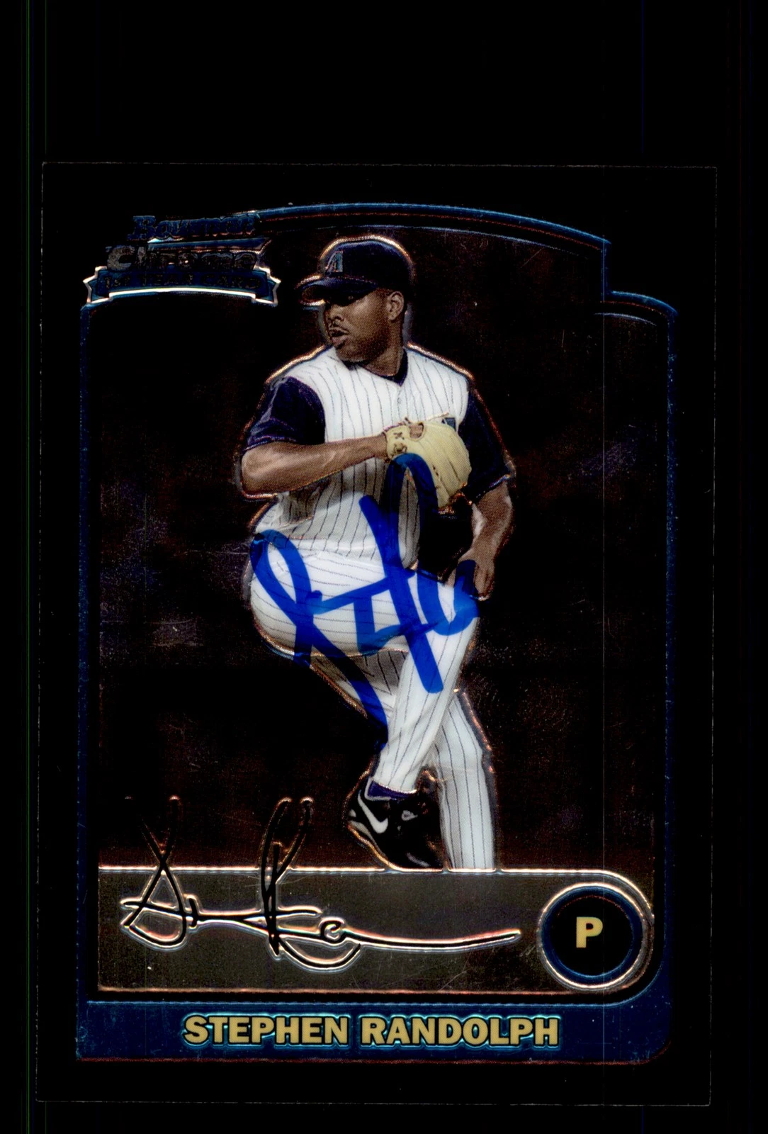 Signed Baseball Card Auto Stephen Randolph 2003 Bowman Chrome #BDP108