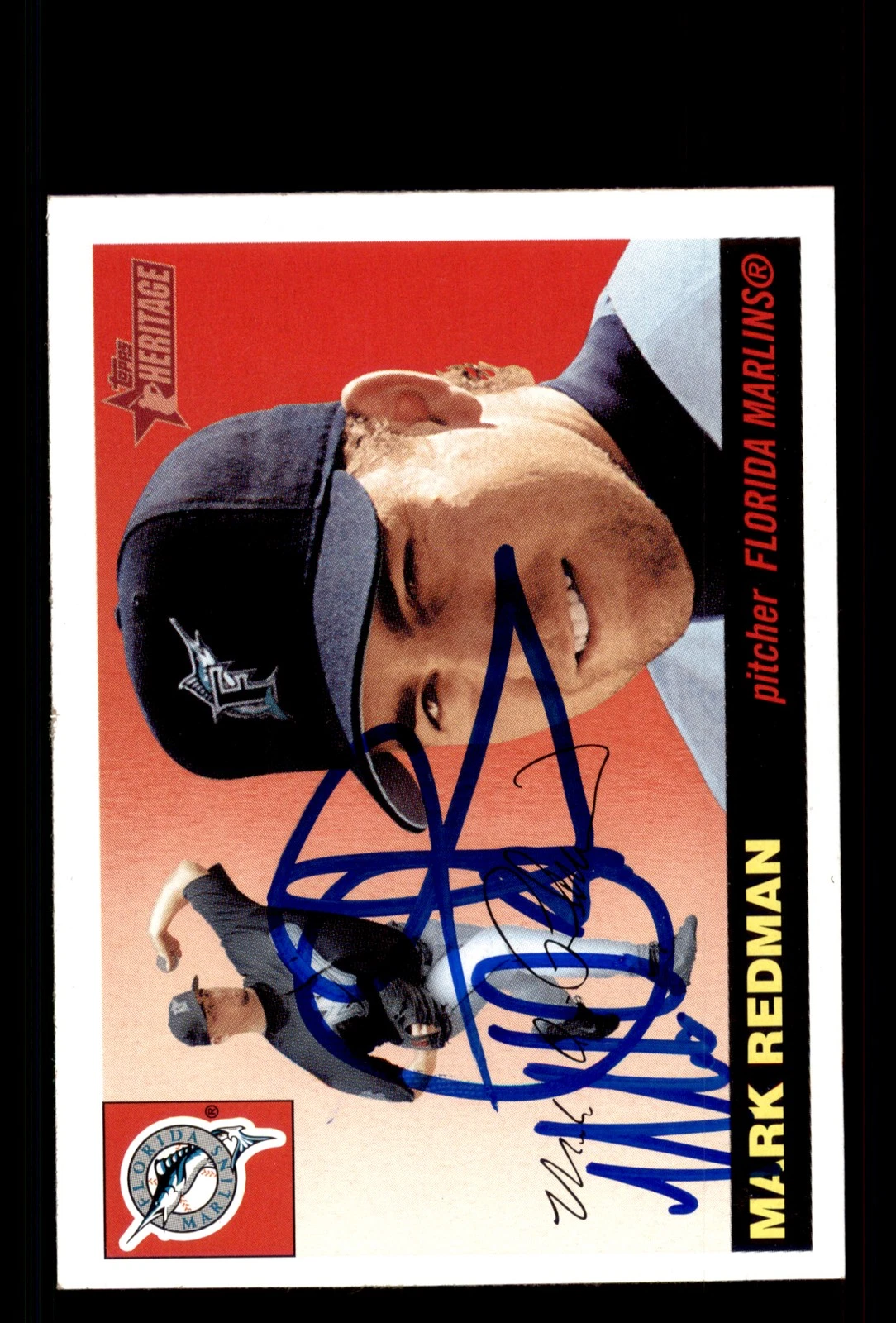 Signed Baseball Card Auto Mark Redman 2004 Topps Heritage #367 Florida Marlins