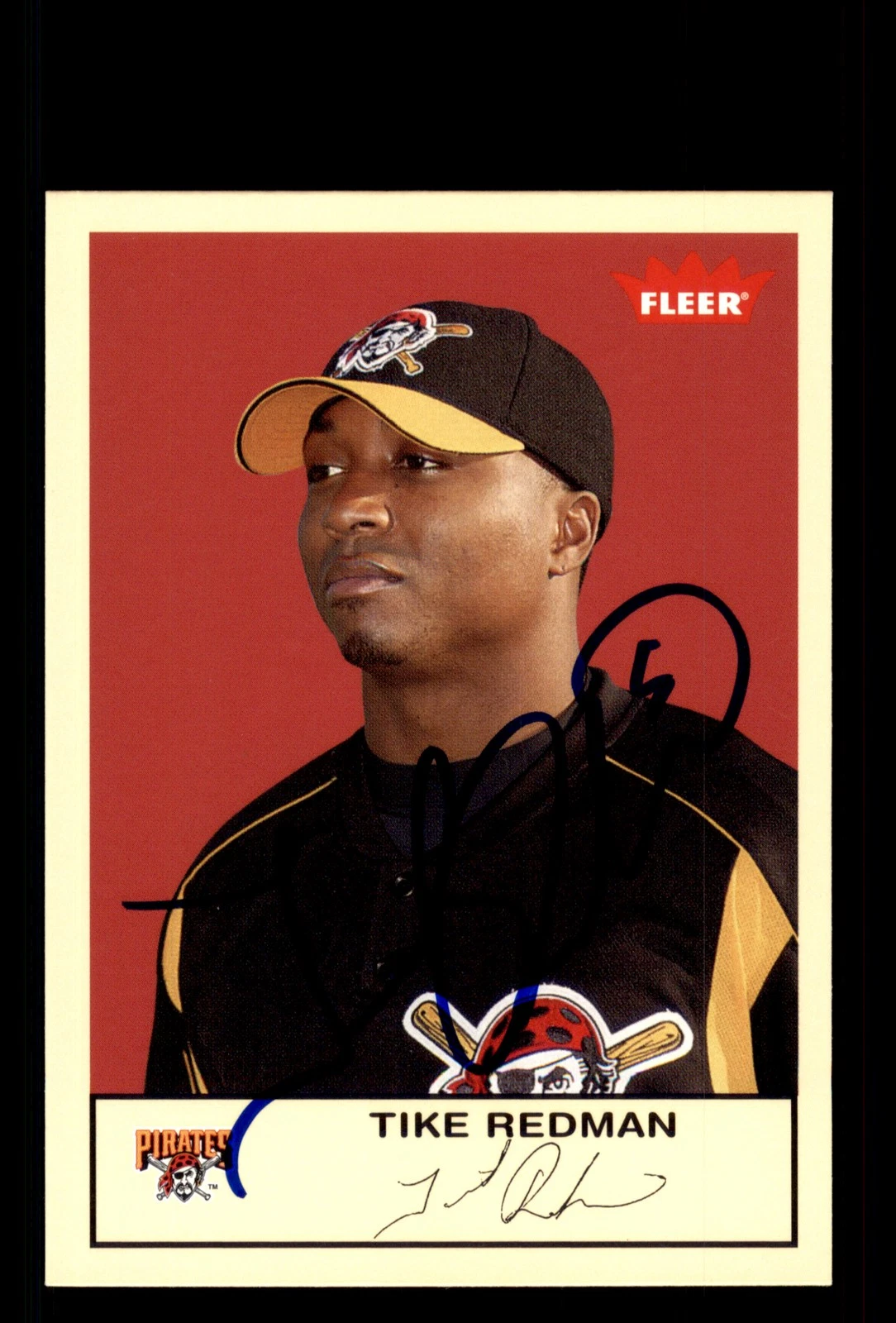 Signed Baseball Card Auto Tike Redman 2005 Fleer Tradition #212 Pirates