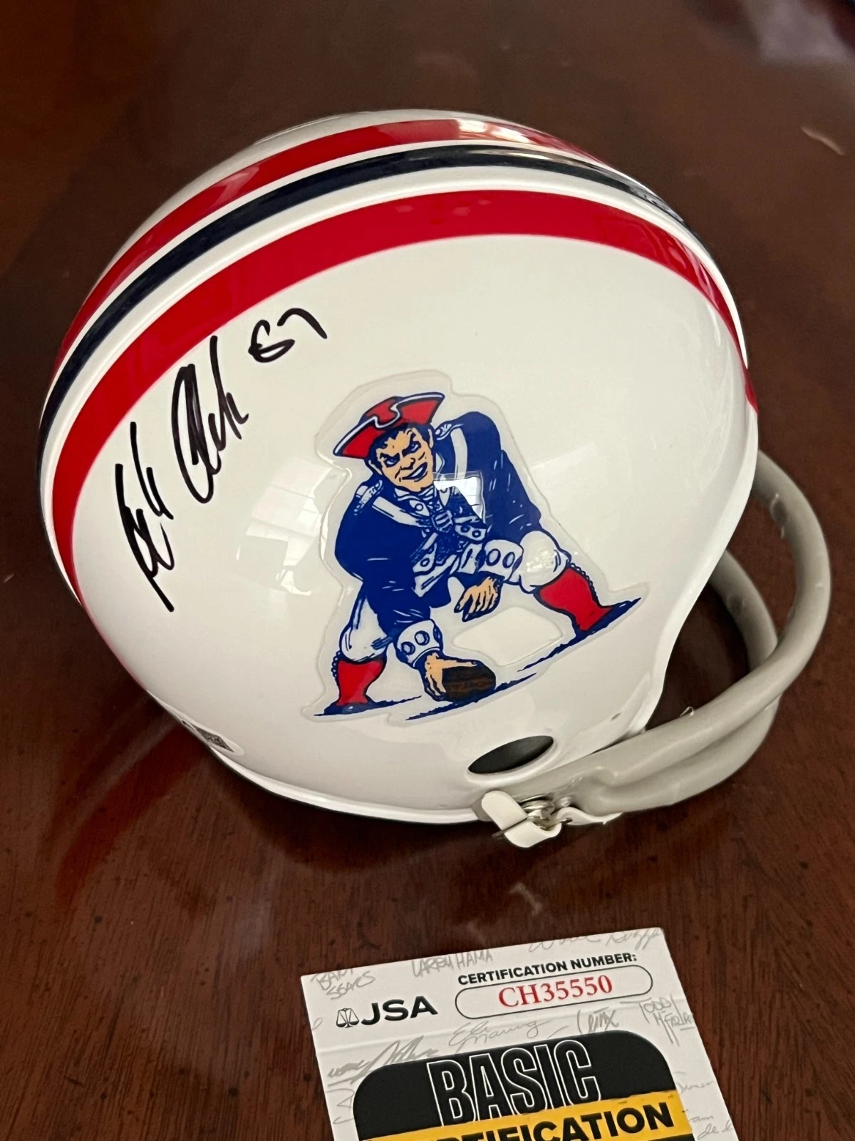 ROB GRONKOWSKI SIGNED FOOTBALL MINI HELMET PATRIOTS THROWBACK AUTO JSA COA