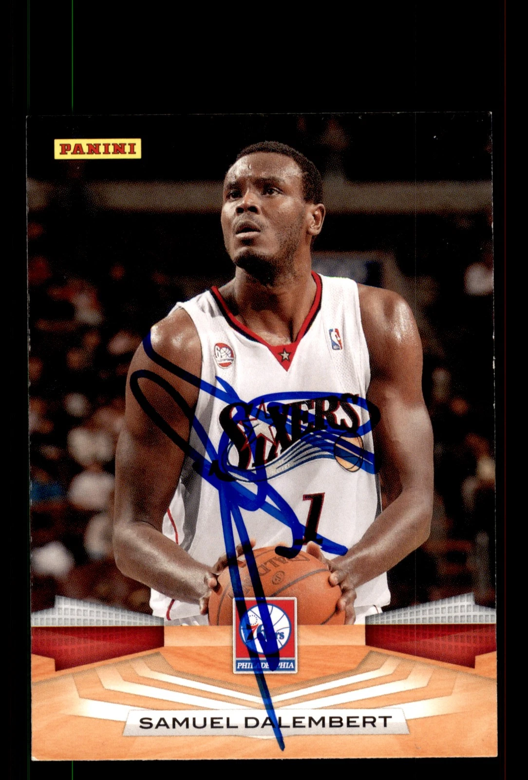 Signed Basketball Card Auto Samuel Dalembert 2009-10 Panini #38 76ers