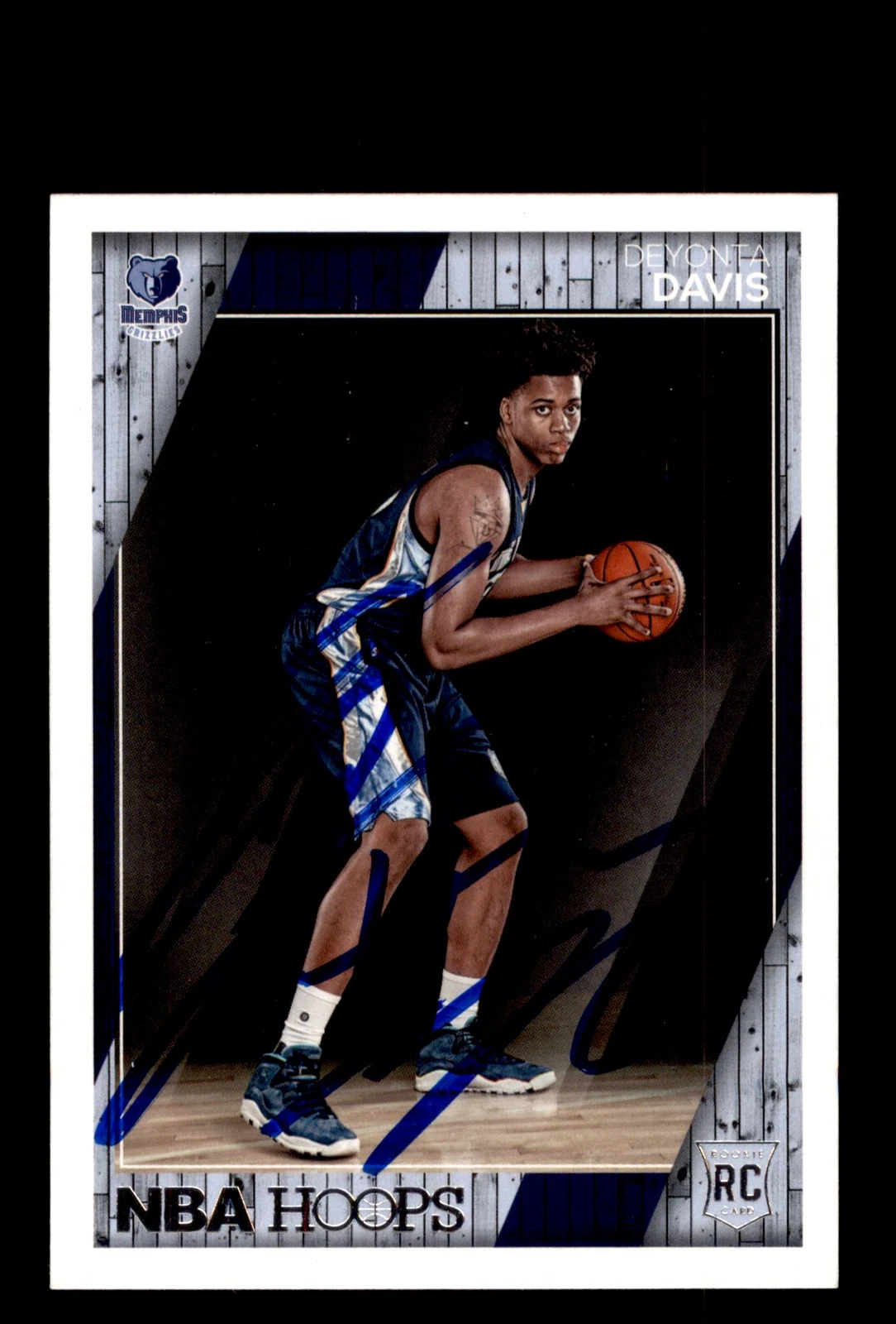 Signed Basketball Card Auto Deyonta Davis 2016-17 Hoops #287 Memphis Grizzlies