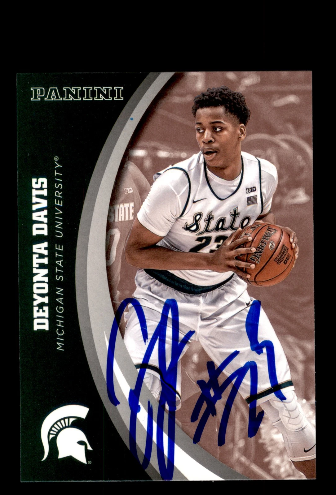 Signed Basketball Card Auto Deyonta Davis 2016 Panini Michigan State Spartans