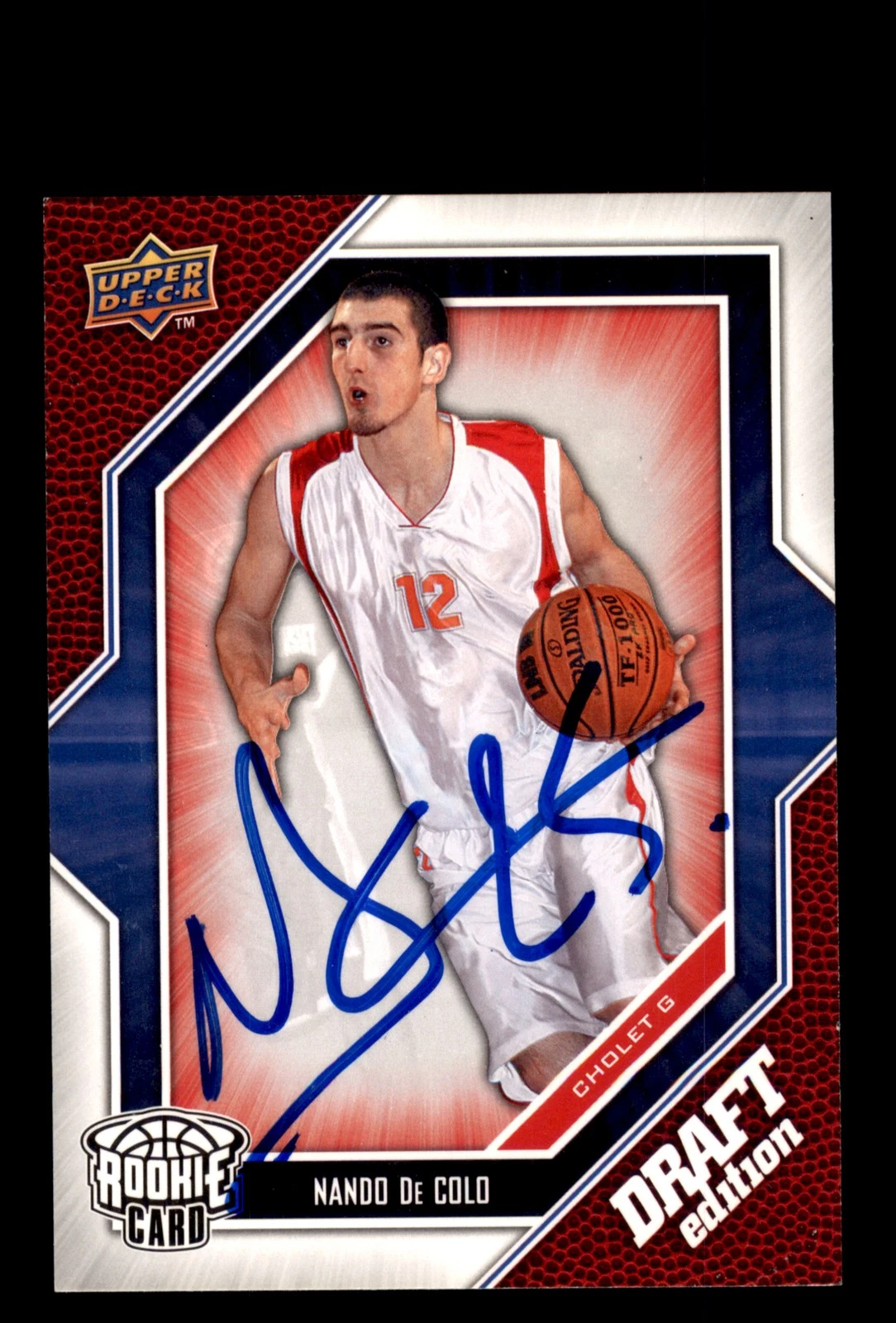 Signed Basketball Card Auto Nando De Colo 2009-10 Upper Deck Draft Ed. #65