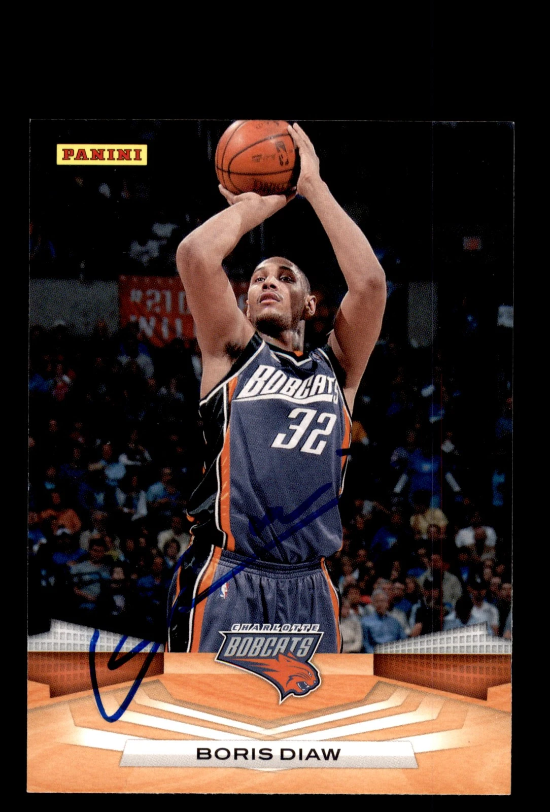 Signed Basketball Card Auto Boris Diaw 2009-10 Panini #114 Charlotte Bobcats