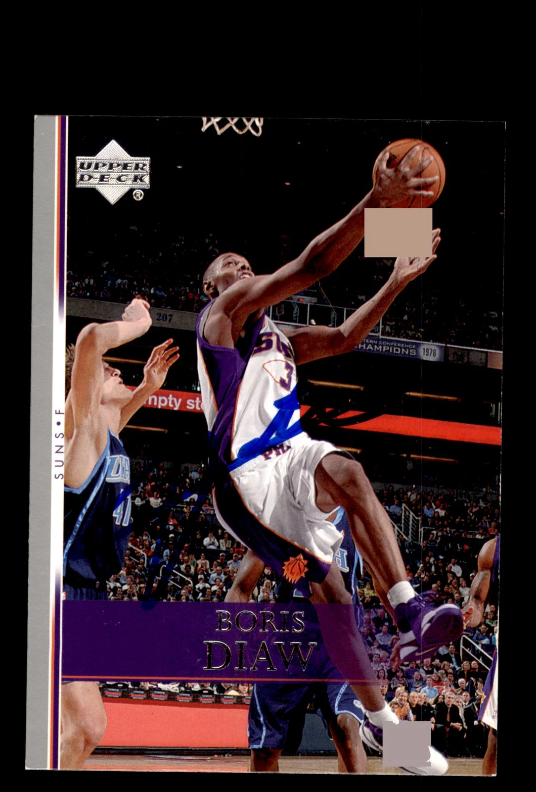 Signed Basketball Card Auto Boris Diaw 2007-08 Upper Deck #49 Phoenix Suns