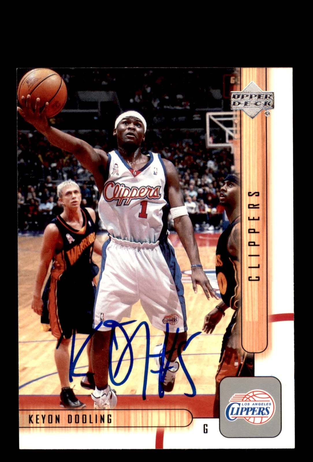 Signed Basketball Card Auto Keyon Dooling 2001-02 Upper Deck #293 Clippers