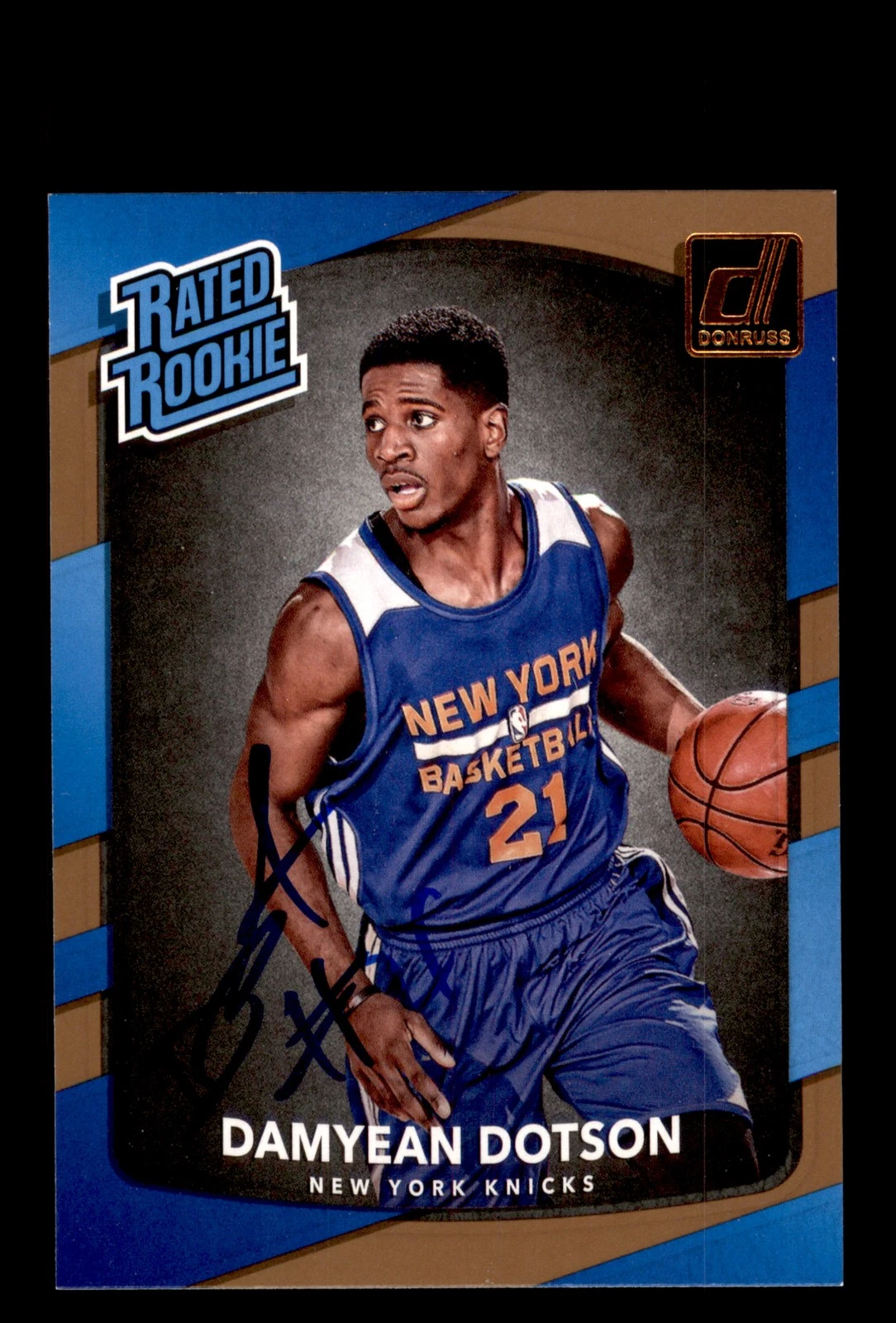 Signed Basketball Card Auto Damyean Dotson 2017-18 Donruss #166 Knicks