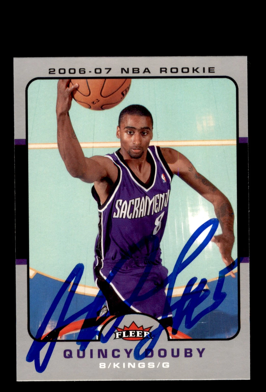 Signed Basketball Card Auto Quincy Douby 2006-07 Fleer #244 Sacramento Kings
