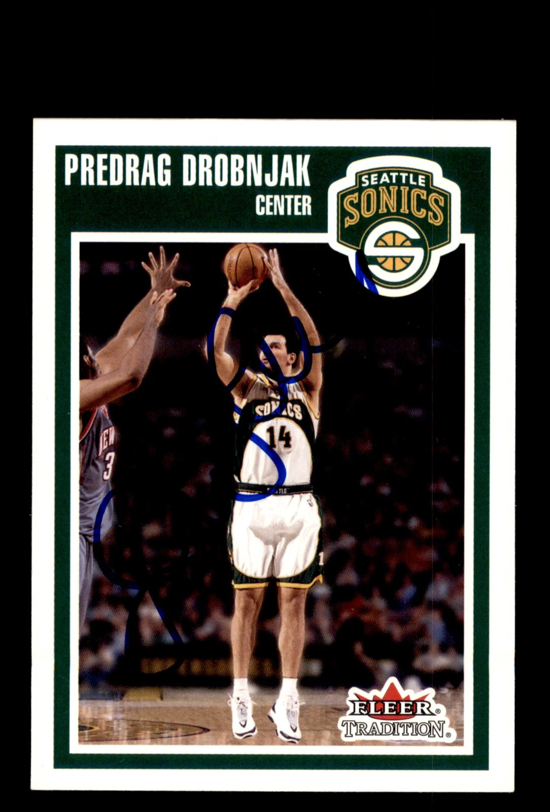 Signed Basketball Card Auto Predrag Drobnjak 2002-03 Fleer Tradition #148
