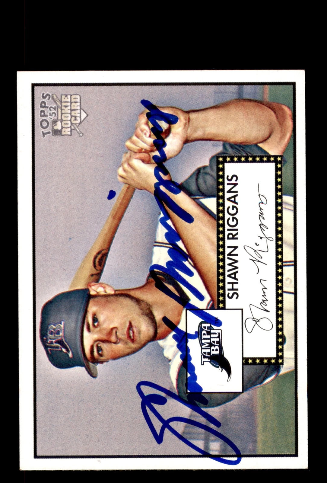Signed Baseball Card Auto Shawn Riggans 2007 Topps Rookie 52 #53 Rays