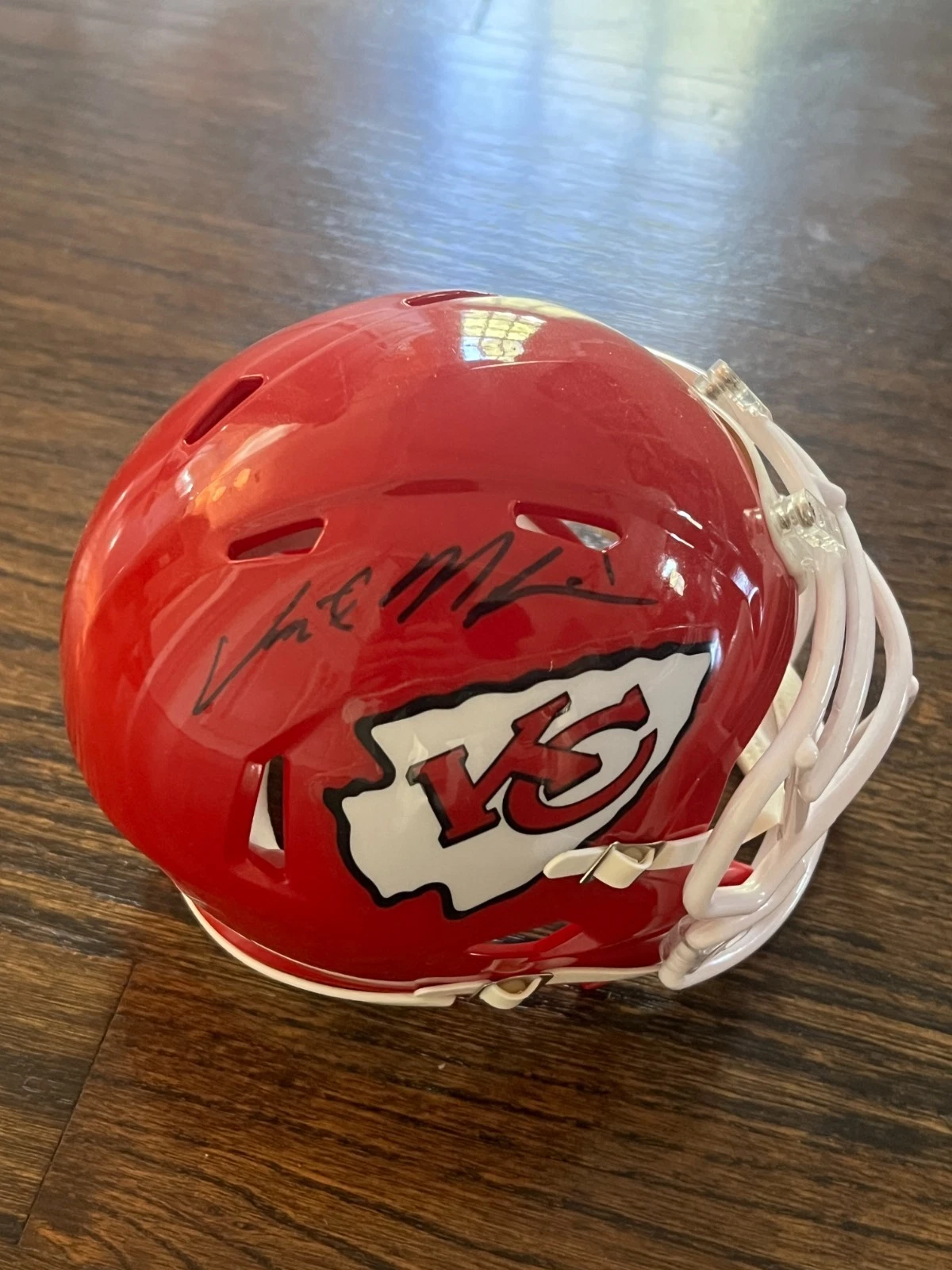 JERICK MCKINNON SIGNED FOOTBALL AUTO MINI HELMET KANSAS CITY CHIEFS SB CHAMP