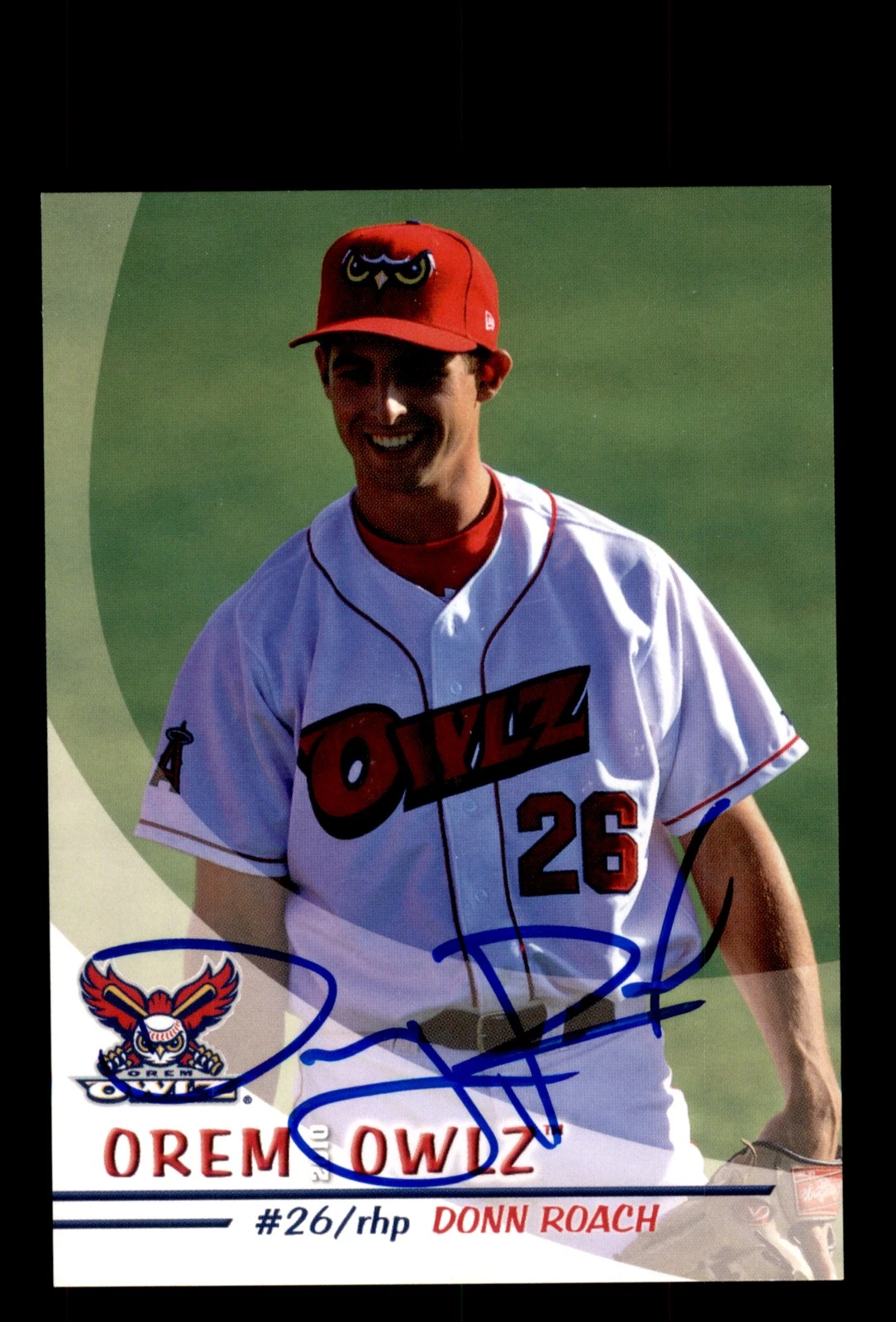 Signed Baseball Card Auto Donn Roach 2010 Grandstand Orem Owlz