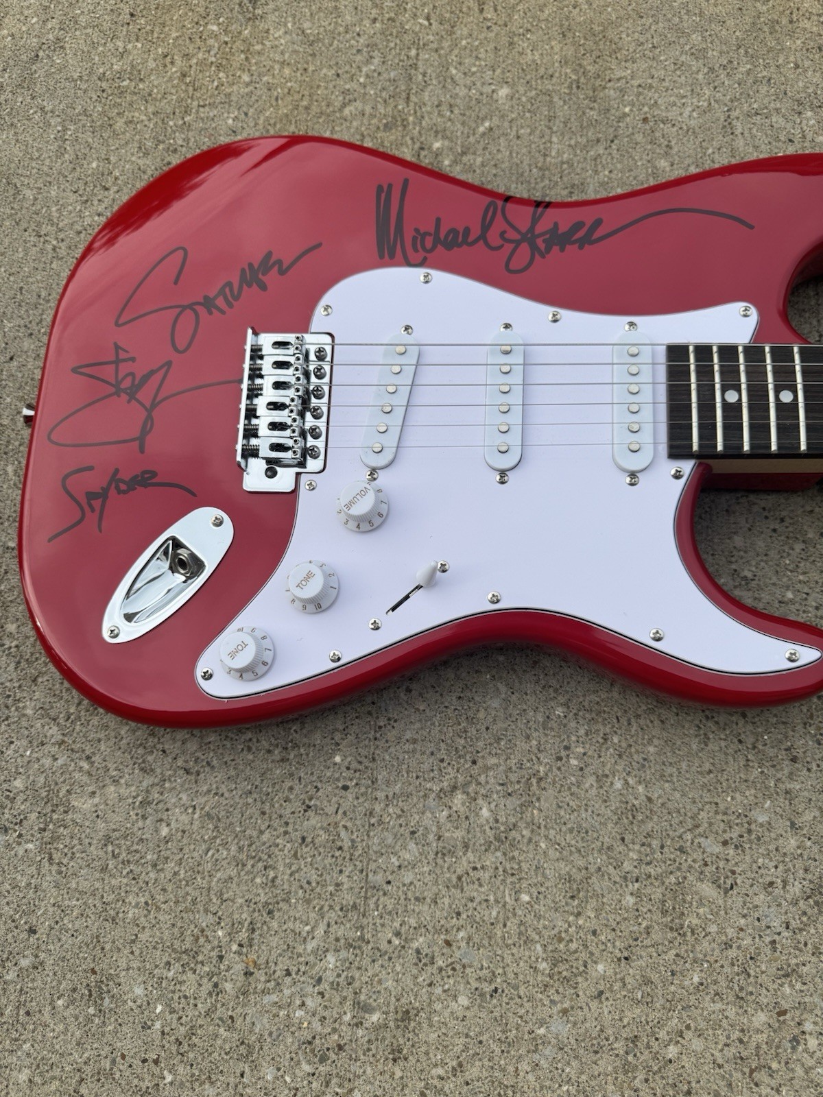 Steel Panther Autographed Signed Electric Guitar PSA/DNA COA Complete Band
