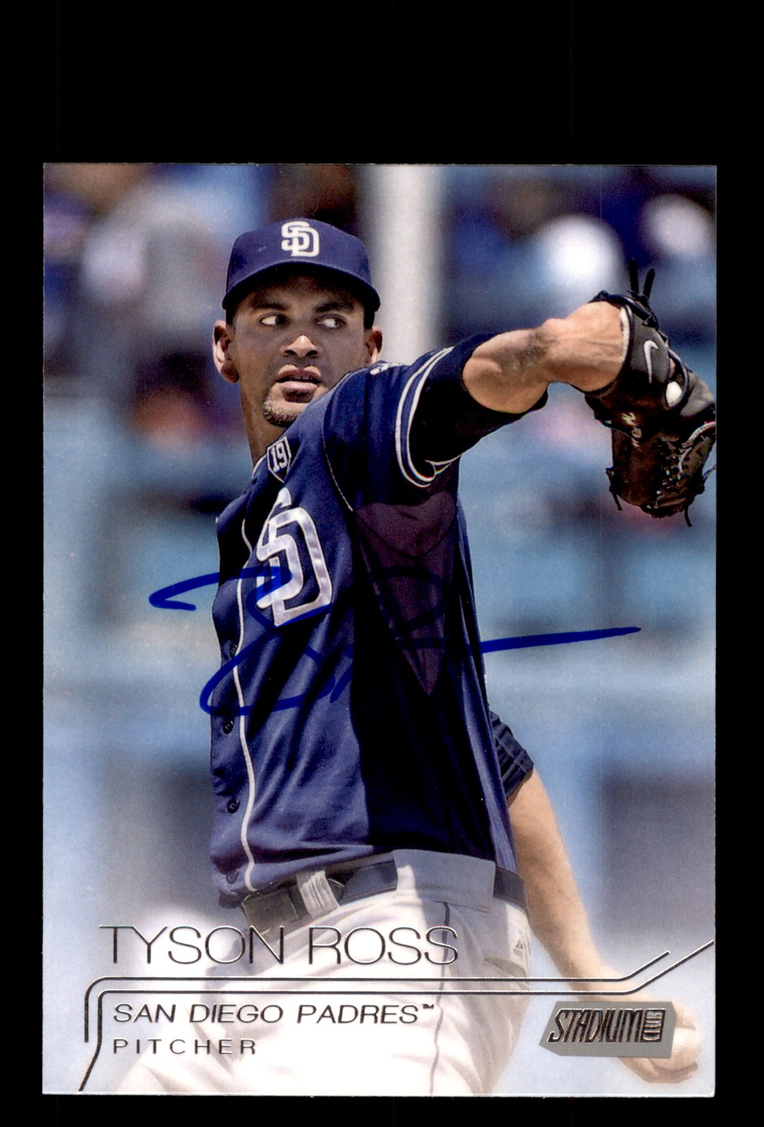 Signed Baseball Card Auto Tyson Ross 2015 Stadium Club #286 San Diego Padres