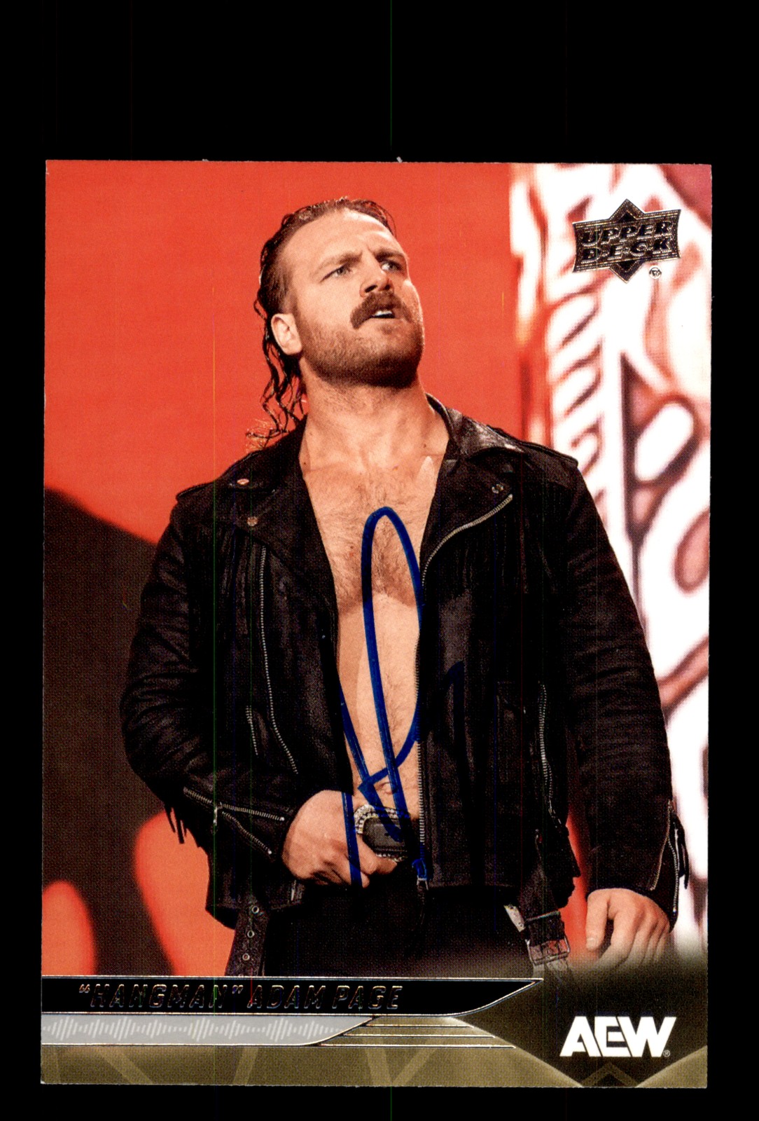 Signed Wrestling Card Auto Hangman Adam Page 2025 Upper Deck AEW #55