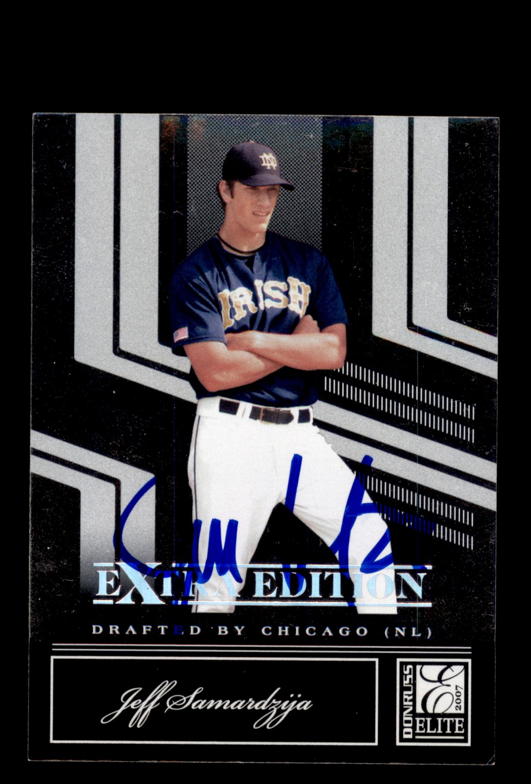 Signed Baseball Card Auto Jeff Samardzija 2007 Donruss Elite #23 Cubs Notre Dame