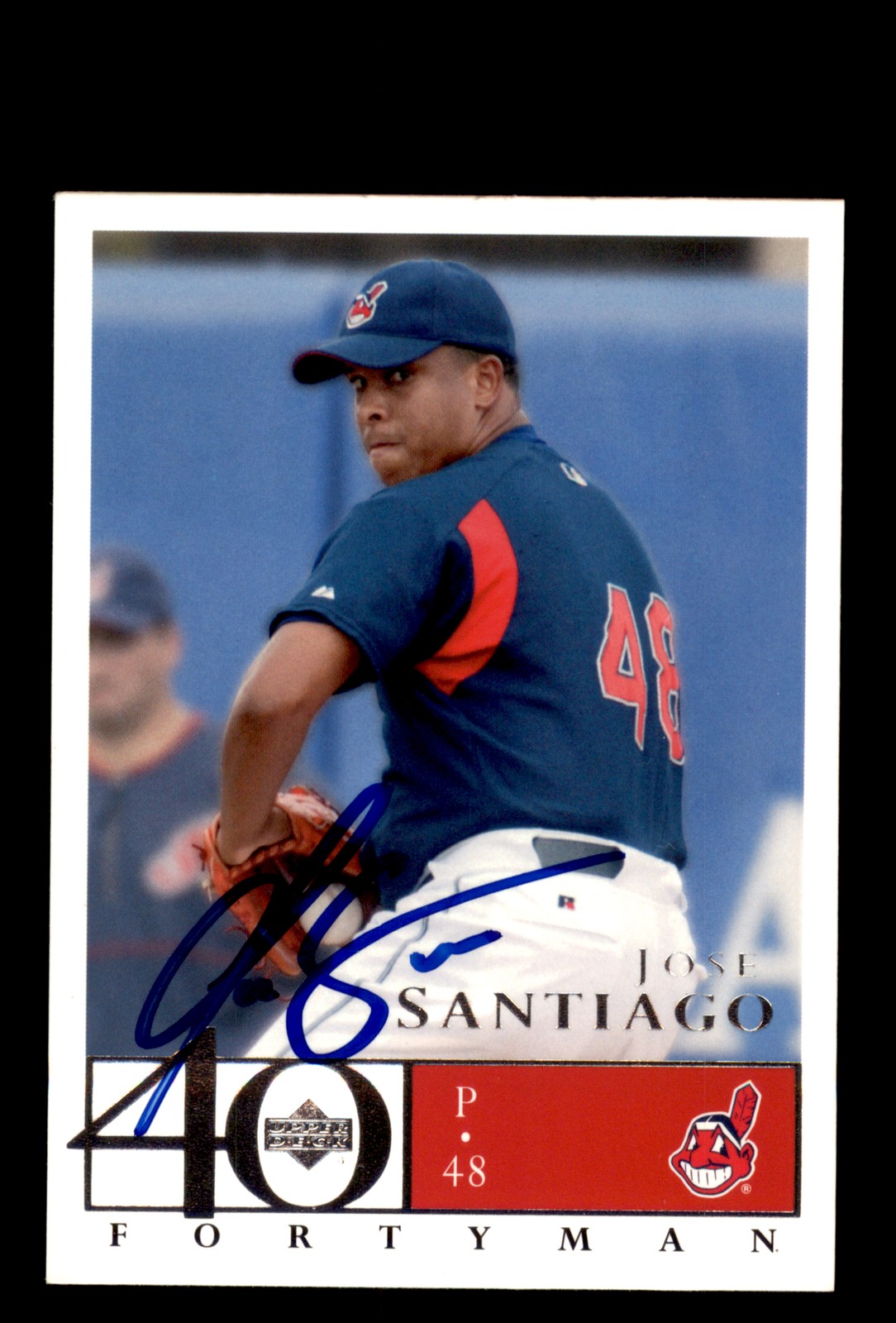 Signed Baseball Card Auto Jose Santiago 2003 Upper Deck 40-Man #125 Indians