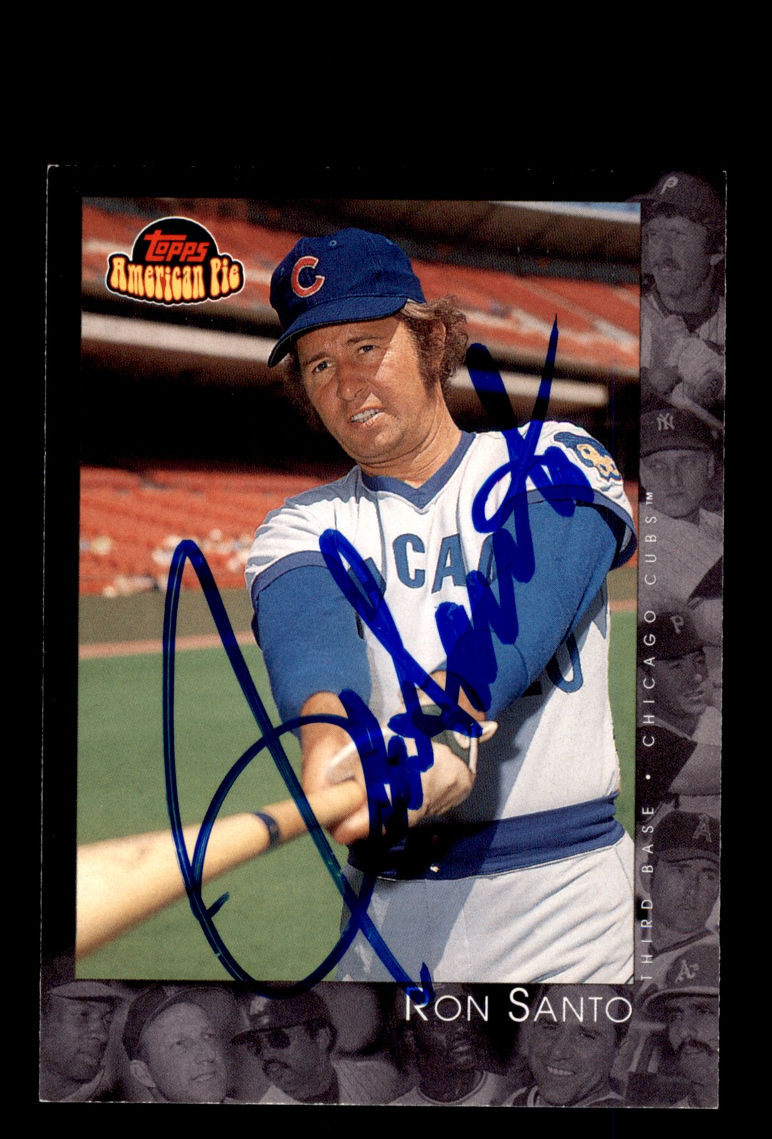Signed Baseball Card Auto Ron Santo 2001 Topps American Pie #75 Chicago Cubs