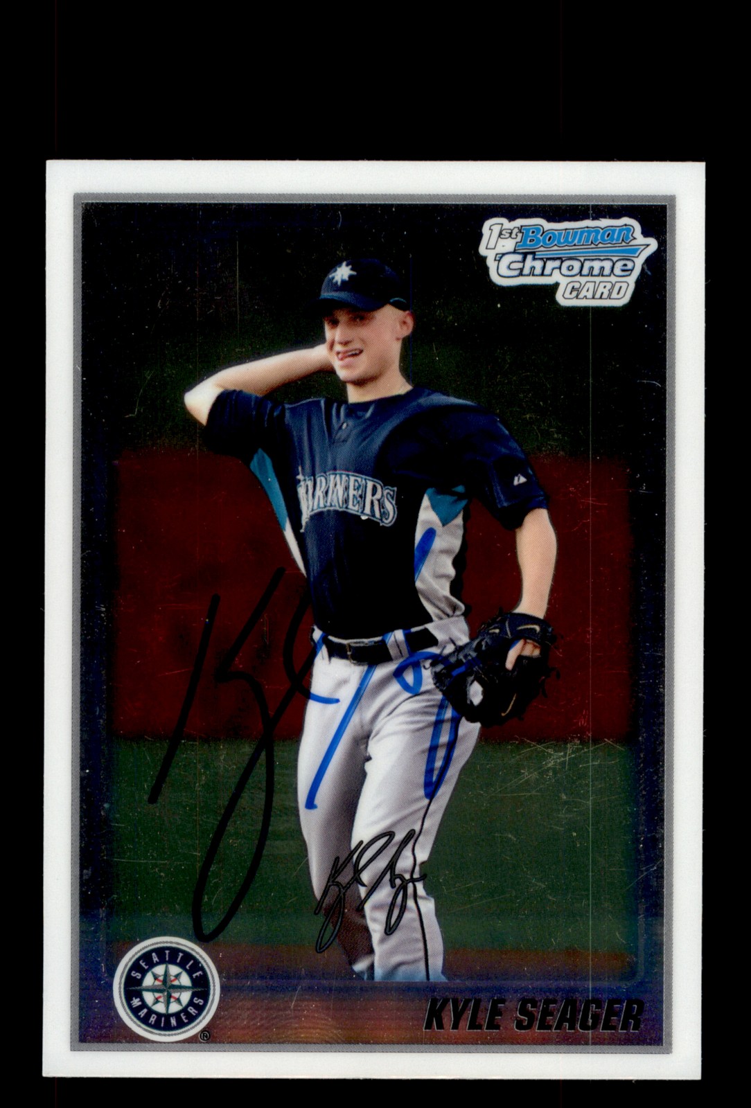 Signed Baseball Card Auto Kyle Seager 2010 Bowman Chrome #BCP195 Mariners