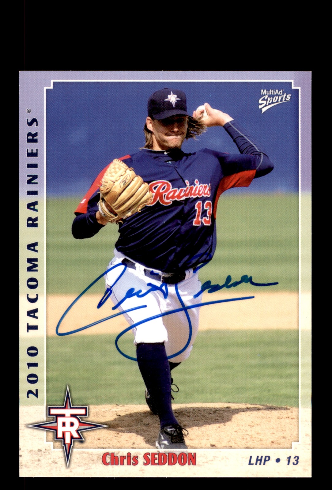 Signed Baseball Card Auto Chris Seddon 2010 MultiAd Tacoma Rainiers