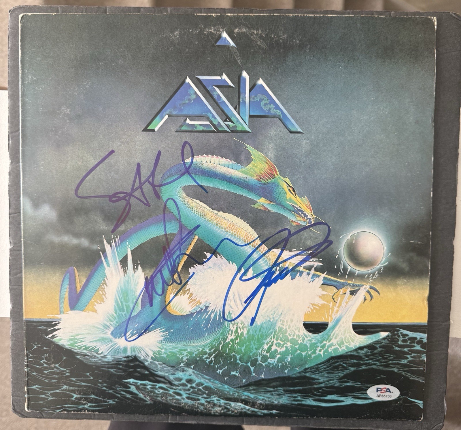 Asia Signed Vinyl By 3 Members Downes Howe Palmer PSA/DNA Autograph Record Album