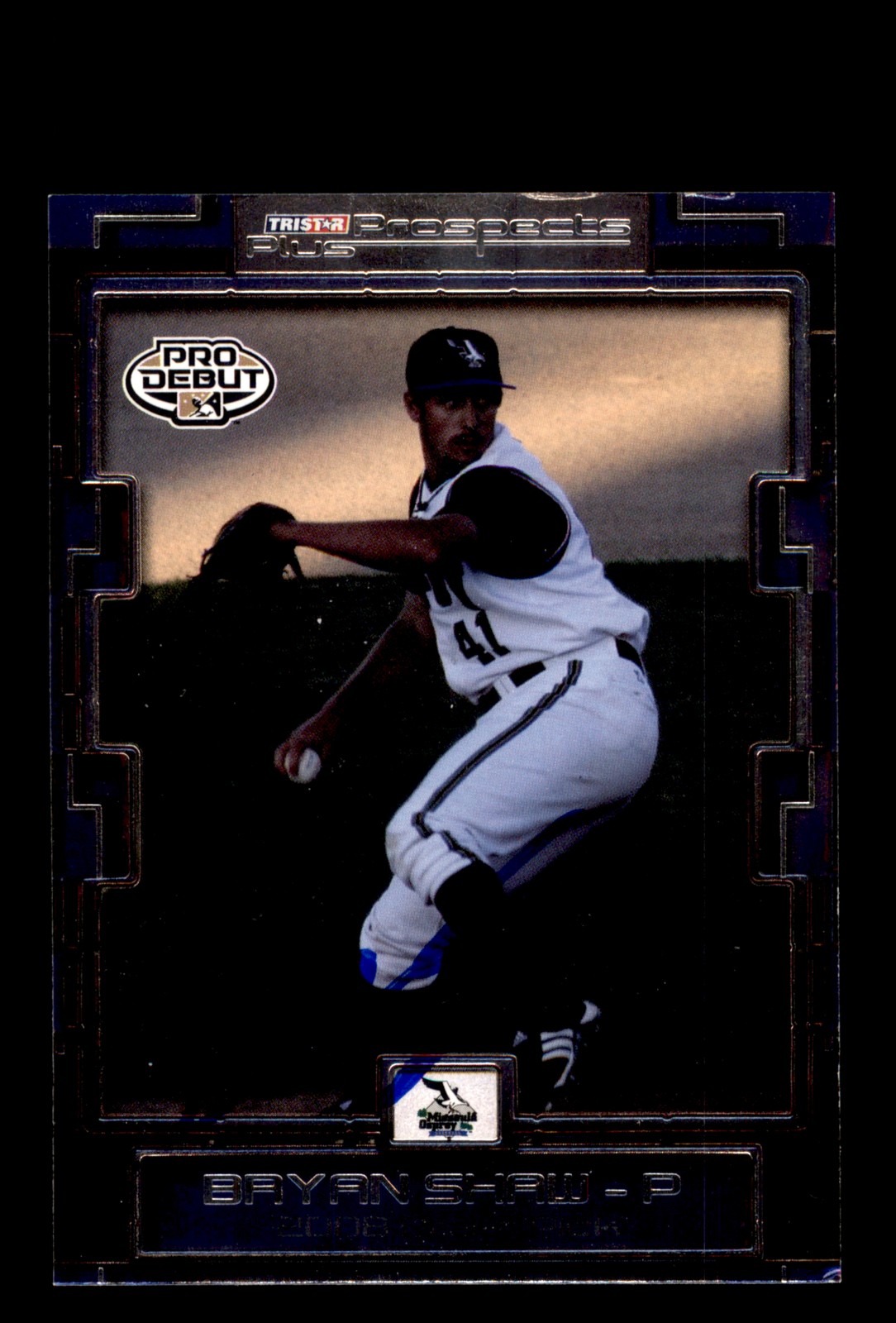 Signed Baseball Card Auto Bryan Shaw 2008 TriStar Prospects Plus #88 Osprey