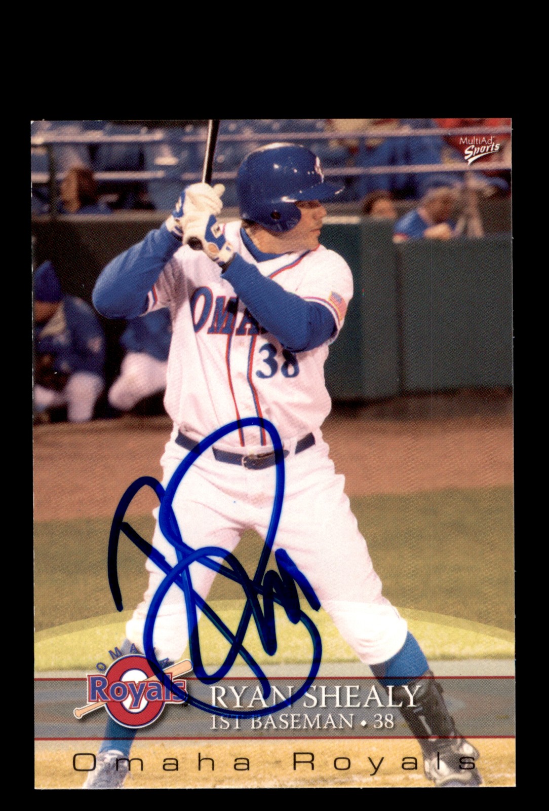 Signed Baseball Card Auto Ryan Shealy 2008 MultiAd Omaha Royals