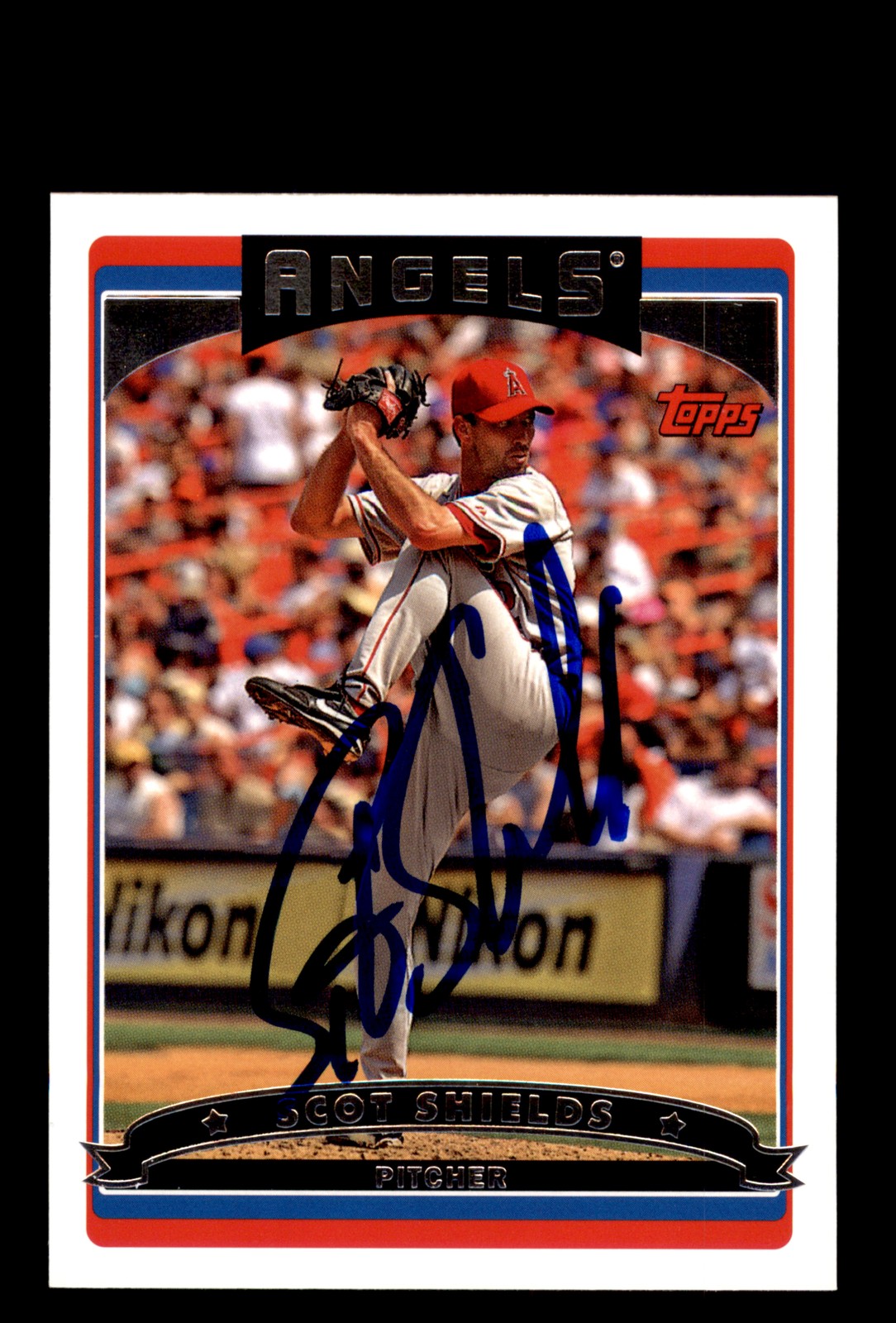Signed Baseball Card Auto Scot Shields 2006 Topps #532 Los Angeles Angels