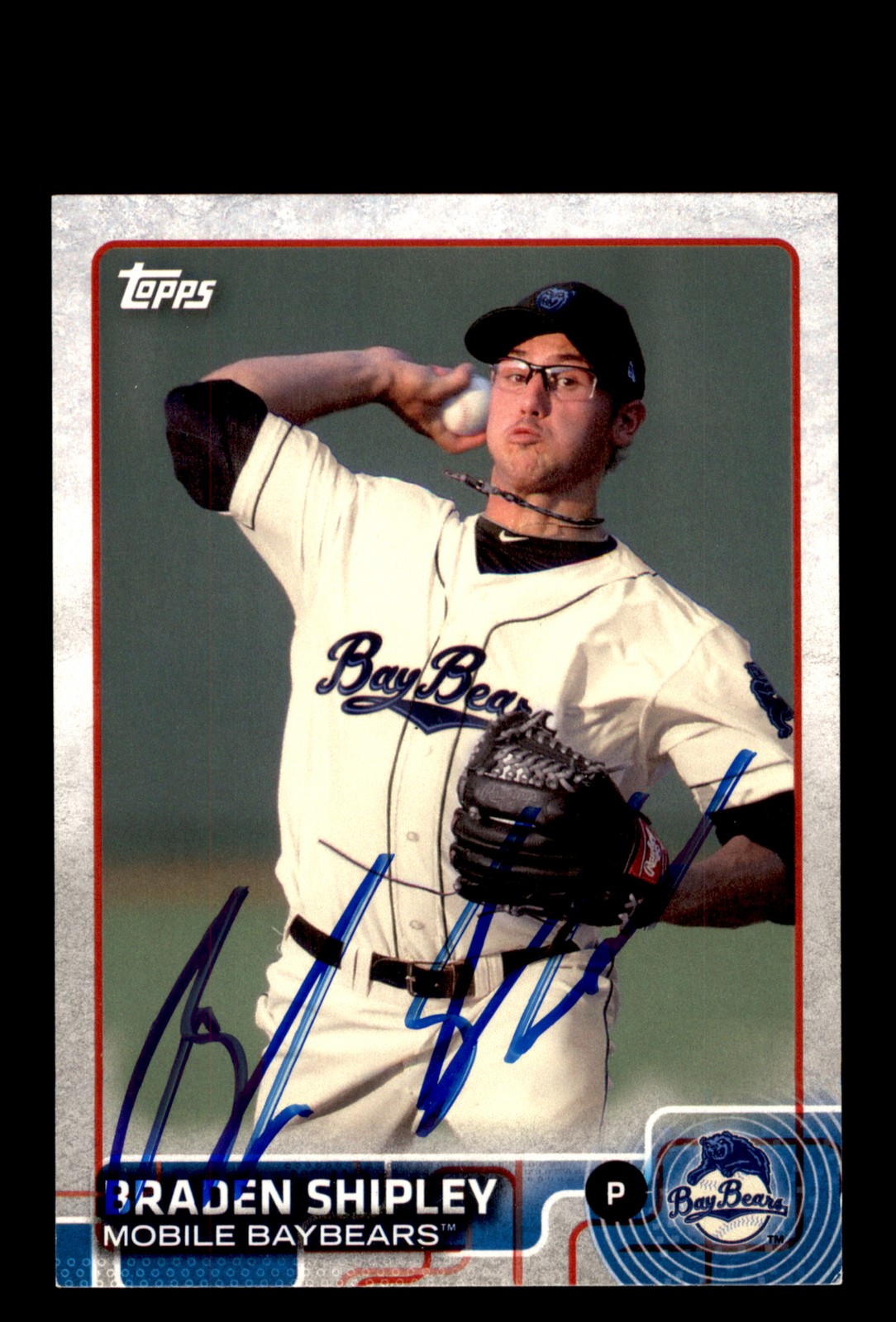 Signed Baseball Card Auto Braden Shipley 2015 Topps Pro Debut #88