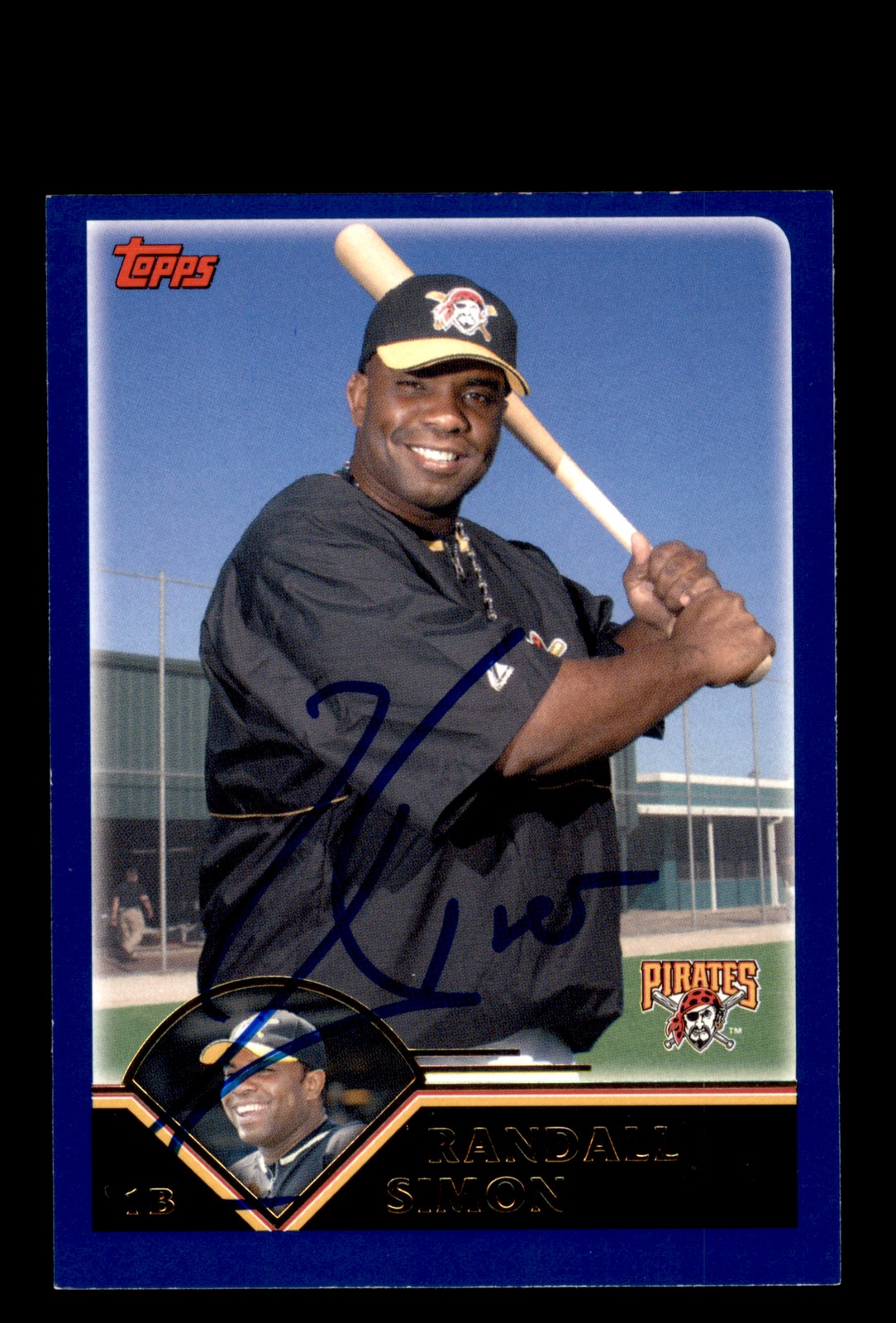 Signed Baseball Card Auto Randall Simon 2003 Topps #T6 Pittsburgh Pirates