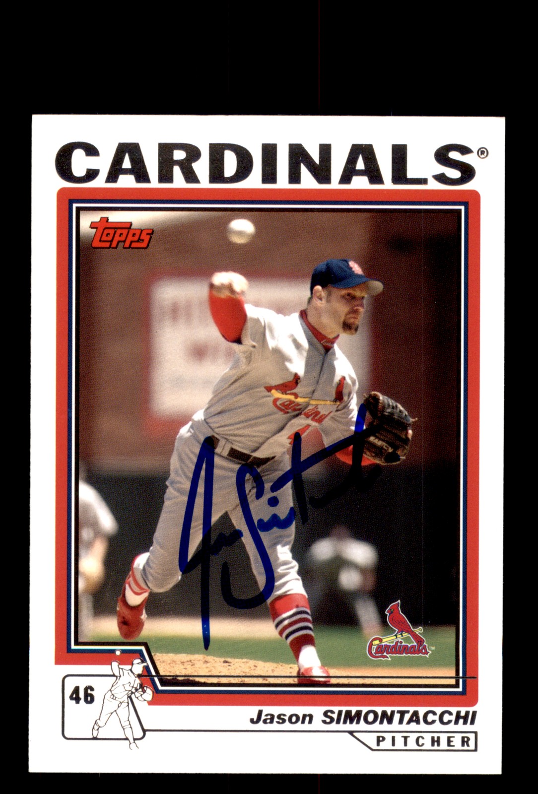 Signed Baseball Card Auto Jason Simontacchi 2004 Topps #424 St. Louis Cardinals