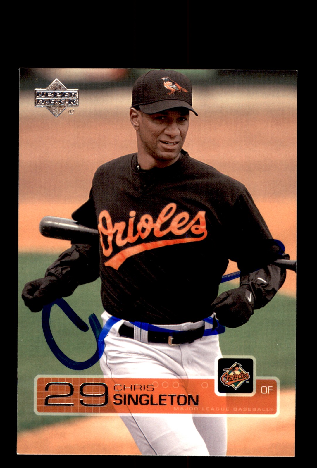 Signed Baseball Card Auto Chris Singleton 2003 Upper Deck #77 Baltimore Orioles