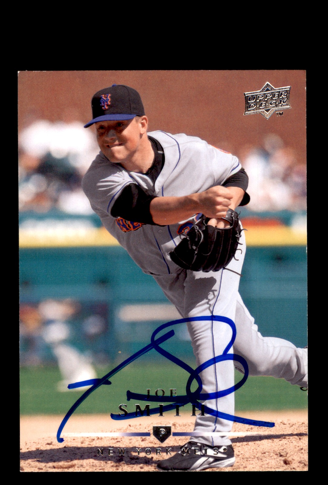Signed Baseball Card Auto Joe Smith 2008 Upper Deck #581 New York Mets