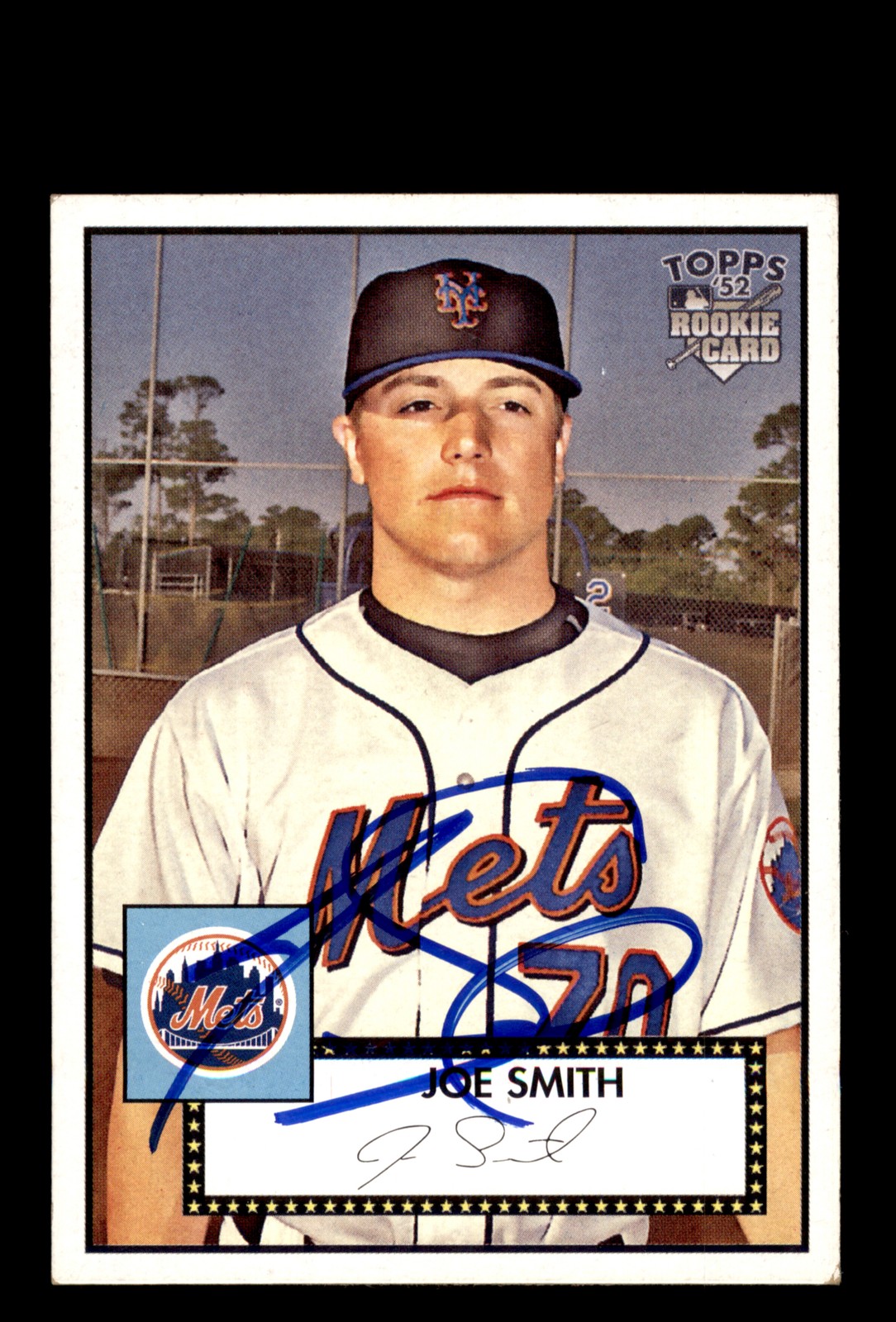 Signed Baseball Card Auto Joe Smith 2007 Topps Rookie 52 #61 New York Mets