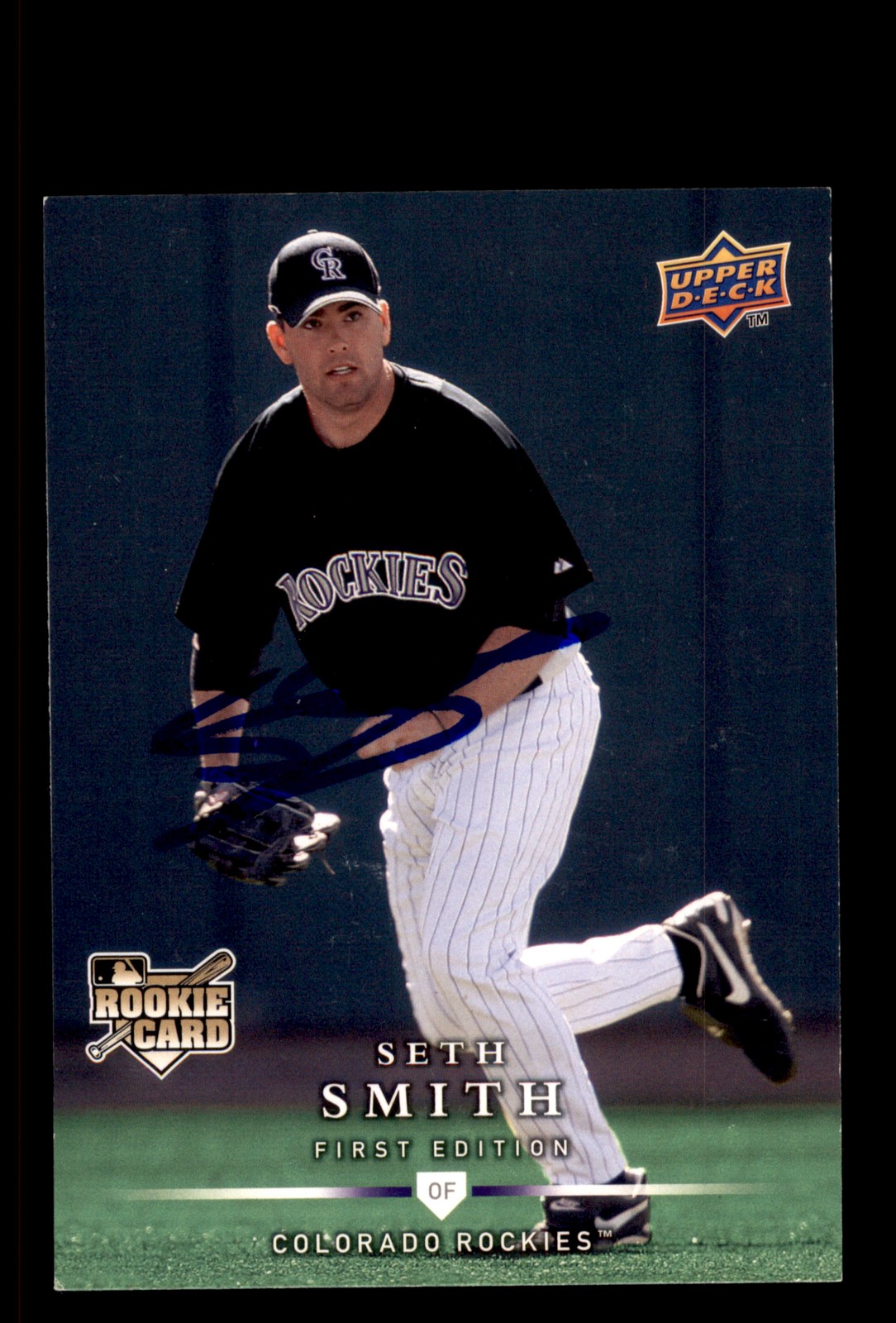 Signed Baseball Card Auto Seth Smith 2008 Upper Deck First Edition #293 Rockies