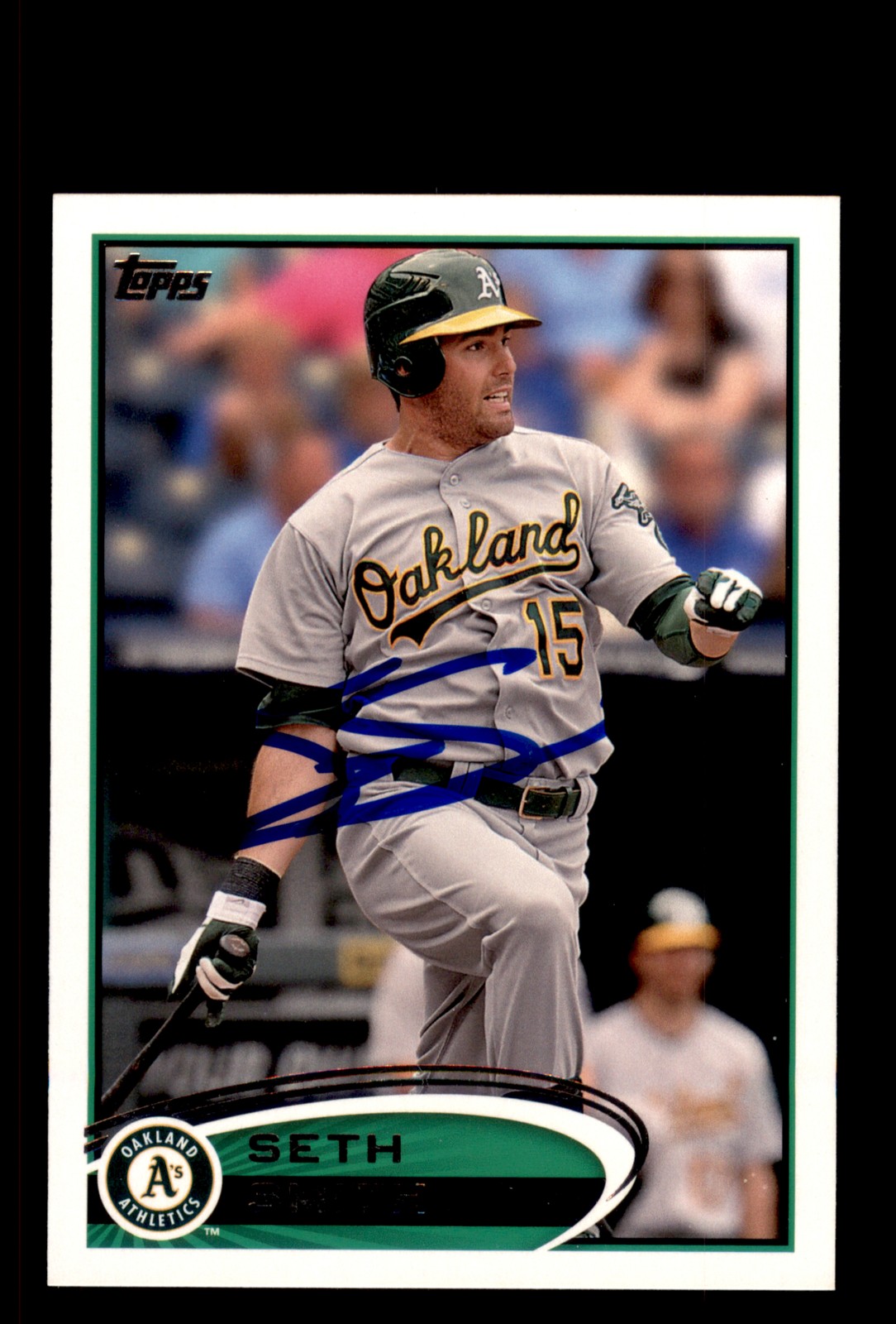 Signed Baseball Card Auto Seth Smith 2012 Topps Update #US196 Oakland Athletics